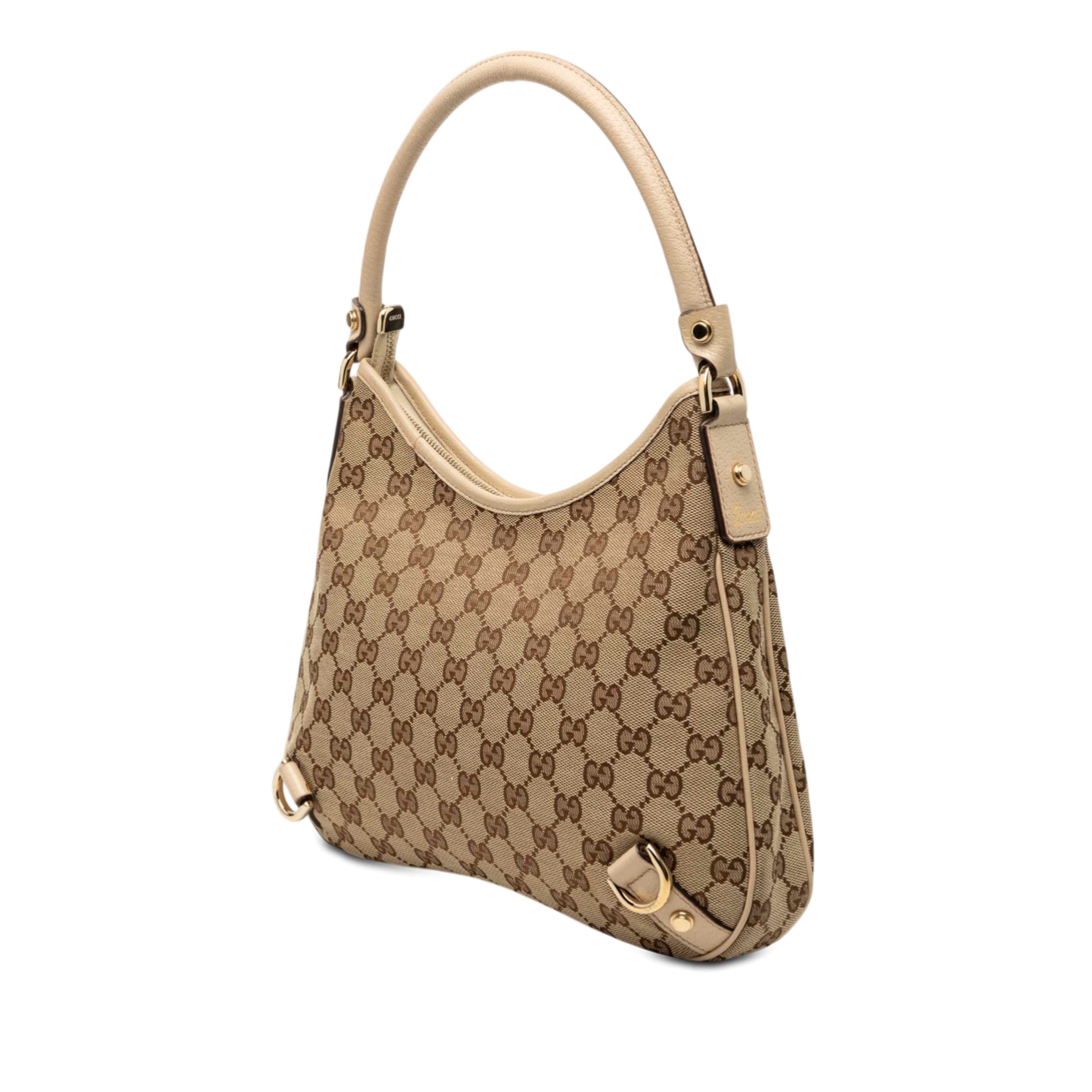 Gucci Gg Canvas Abbey D Ring Shoulder Bag, från Luxclusif, i färgen beige. Klicka för att öppna bilden i stort format