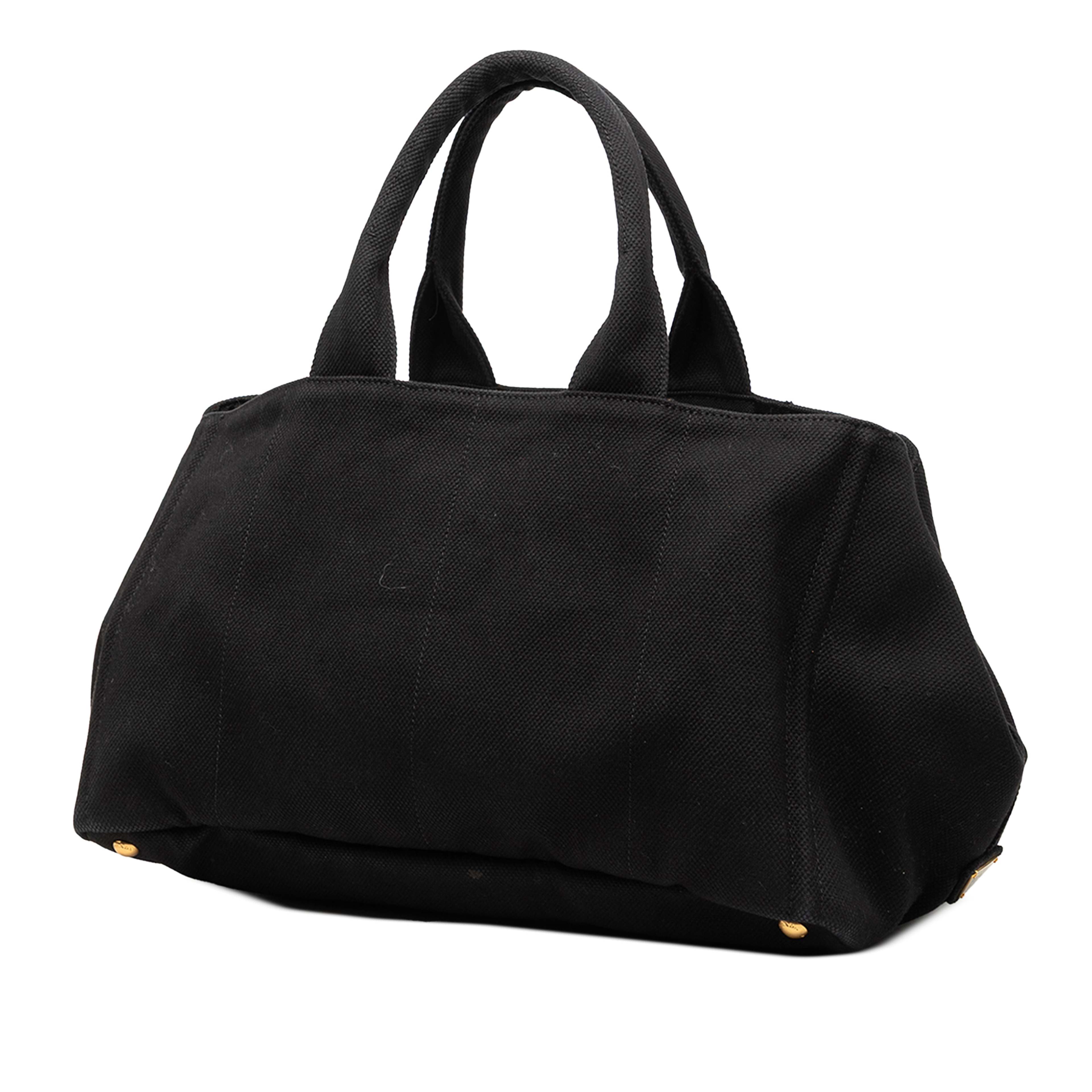 Prada Large Canvas Canapa Logo Tote, från Luxclusif, i färgen svart. Klicka för att öppna bilden i stort format