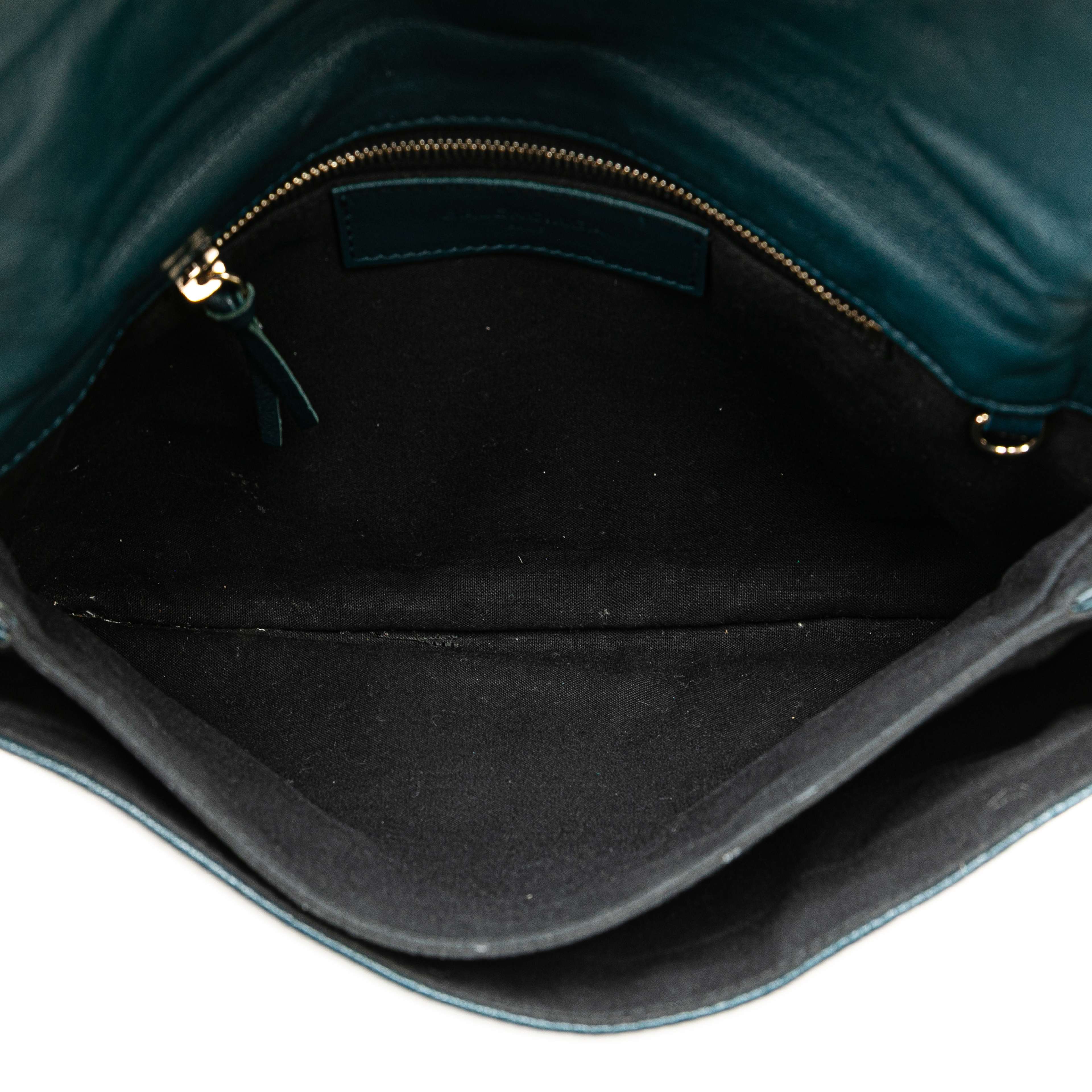 Balenciaga Chevre Motocross Metallic Edge Envelope Clutch