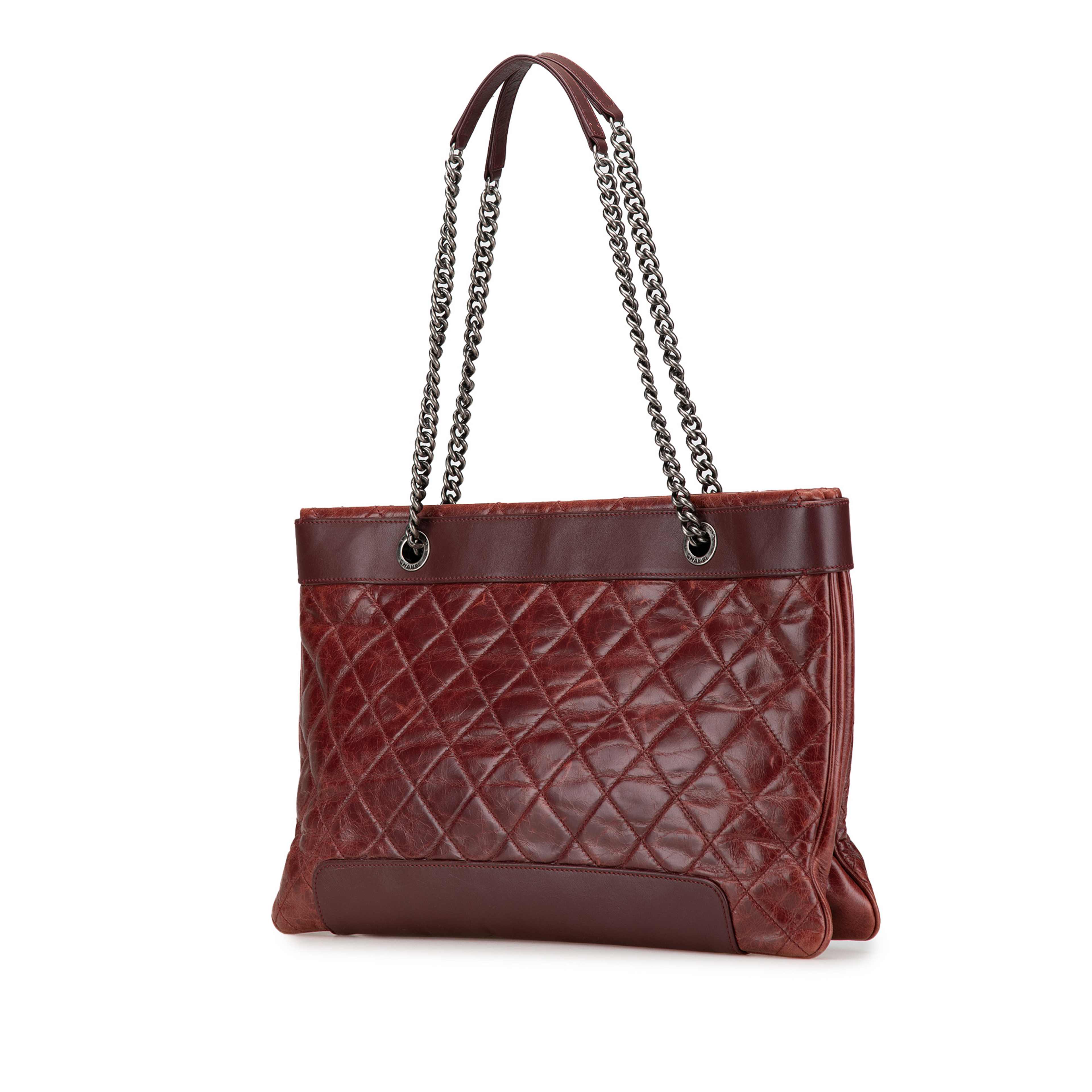 Chanel Quilted Aged Calfskin East West Tote