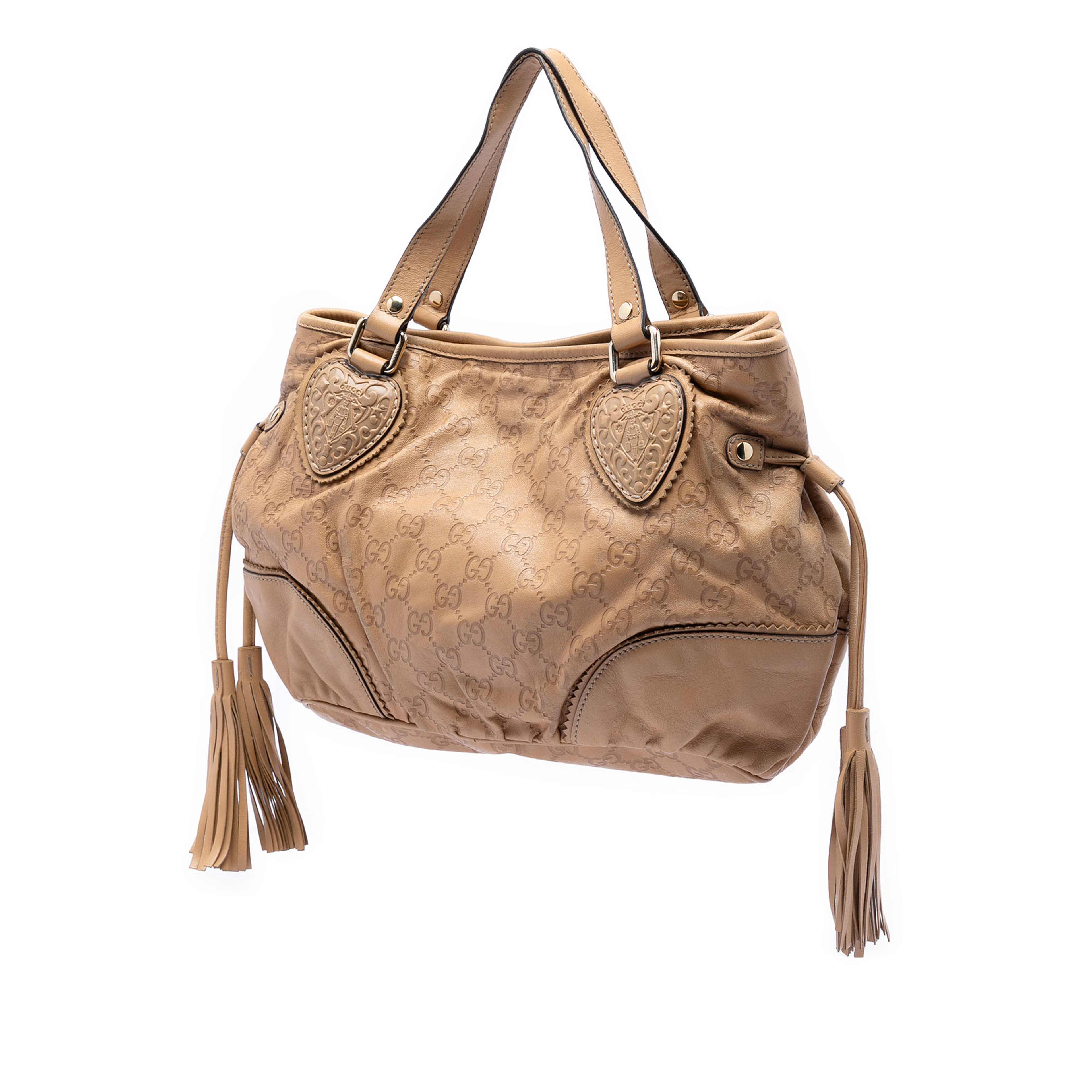 Gucci Small Guccissima Tribeca Tote, från Luxclusif, i färgen brown. Klicka för att öppna bilden i stort format