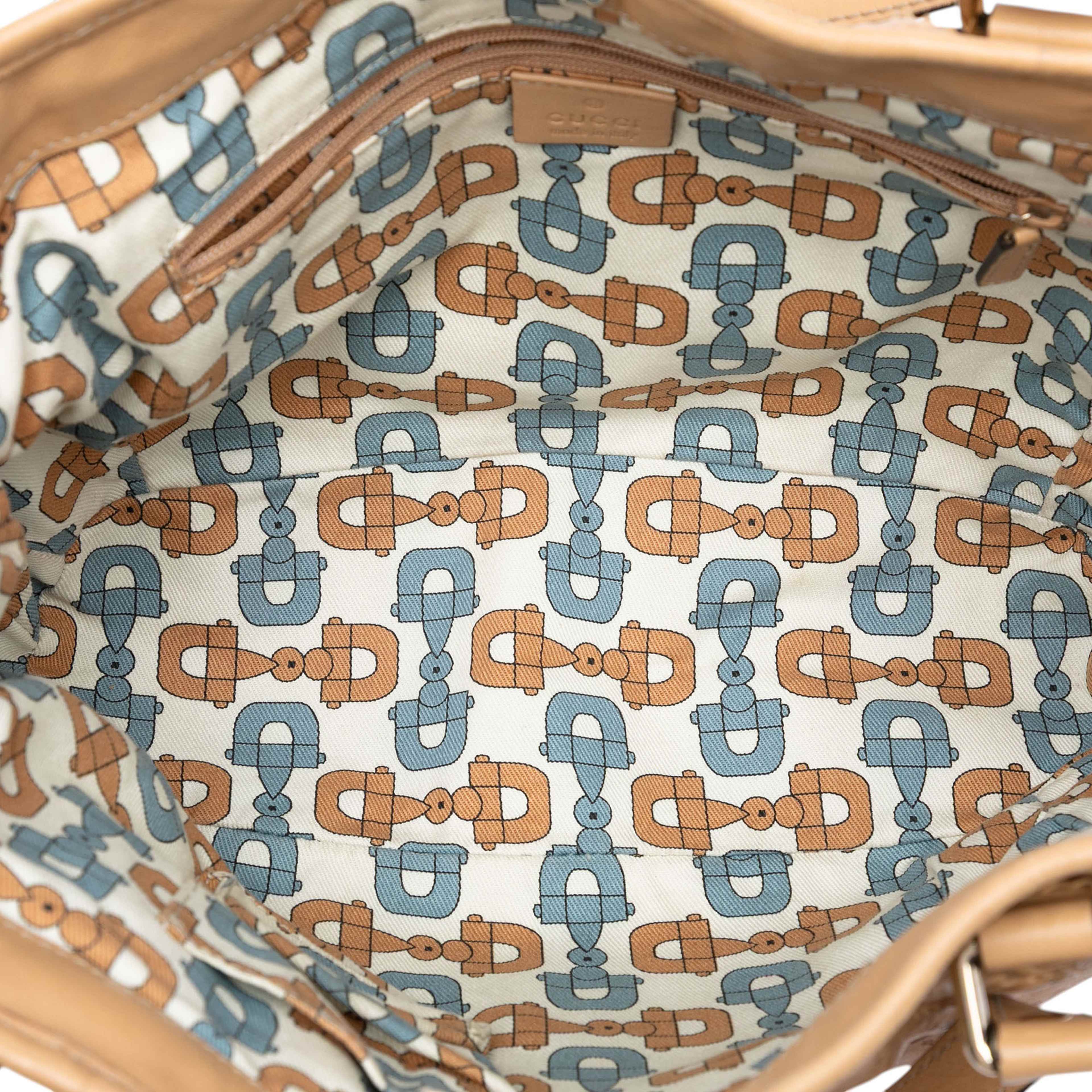 Gucci Small Guccissima Tribeca Tote, från Luxclusif, i färgen brown. Klicka för att öppna bilden i stort format