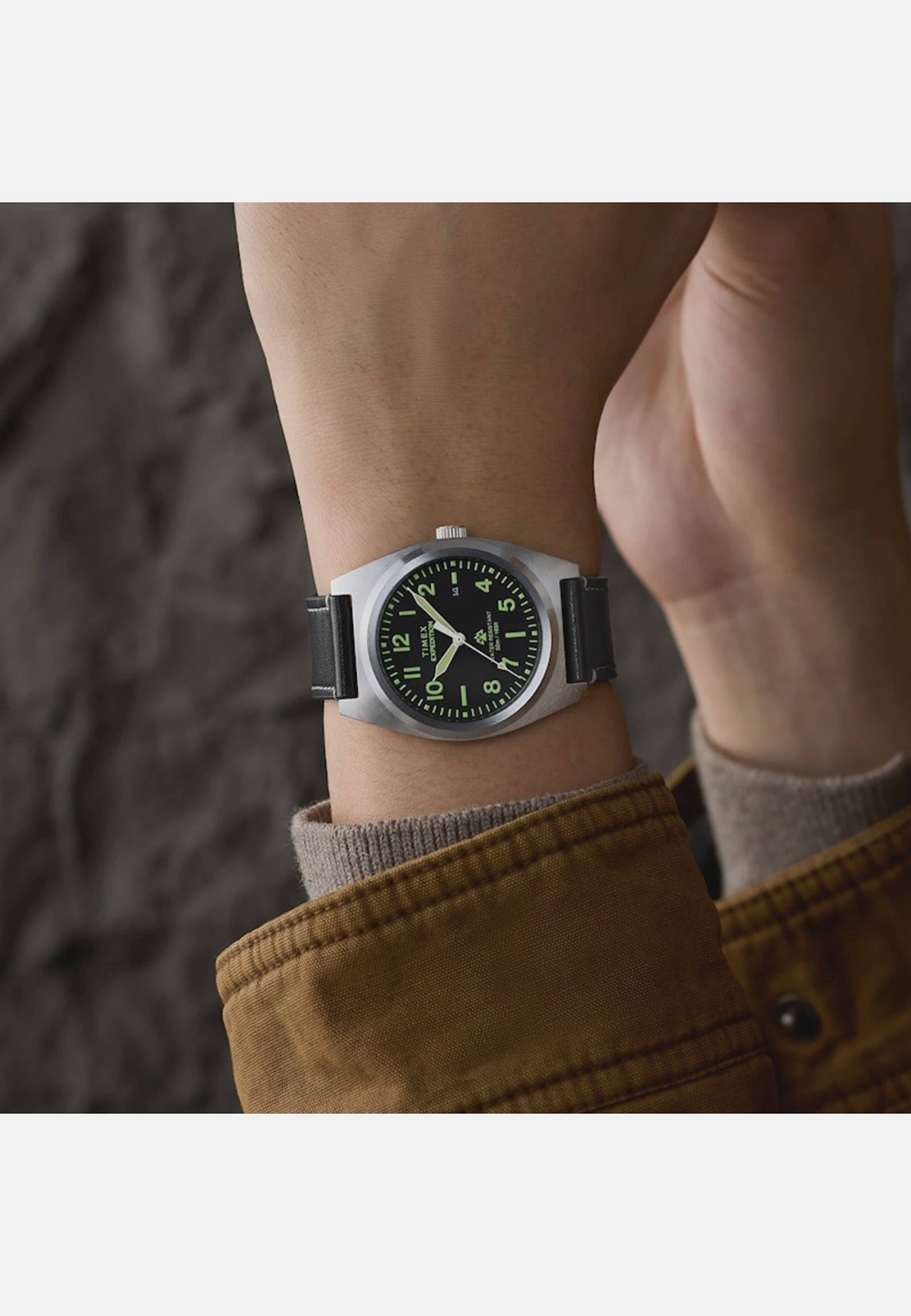 Timex Expedition Capstone Herrklocka Svart/stl, Lderrem - Tw2y30700, från Timex, i färgen 1. Klicka för att öppna bilden i stort format