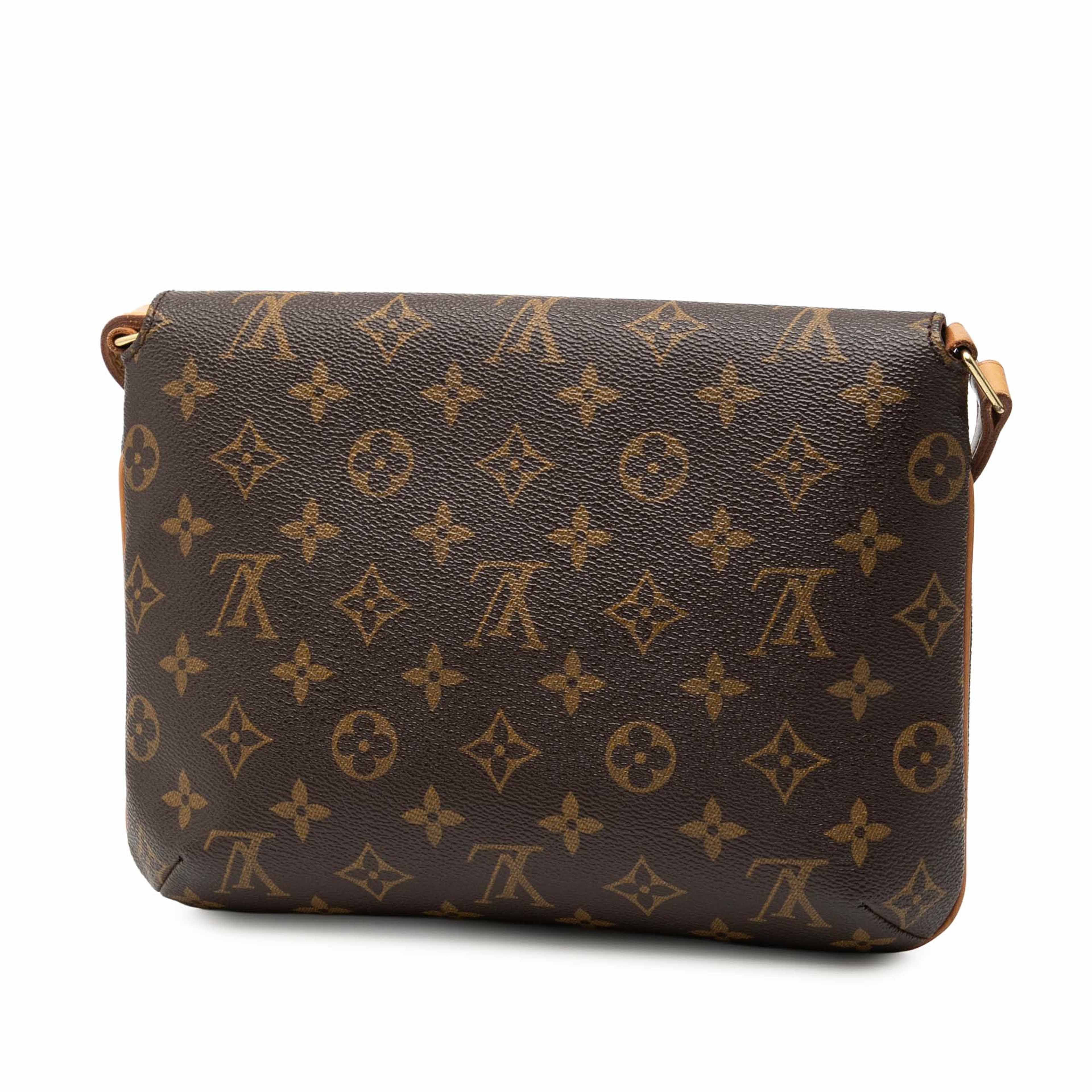 Louis Vuitton Monogram Musette Tango Short Strap, från Luxclusif, i färgen brown. Klicka för att öppna bilden i stort format