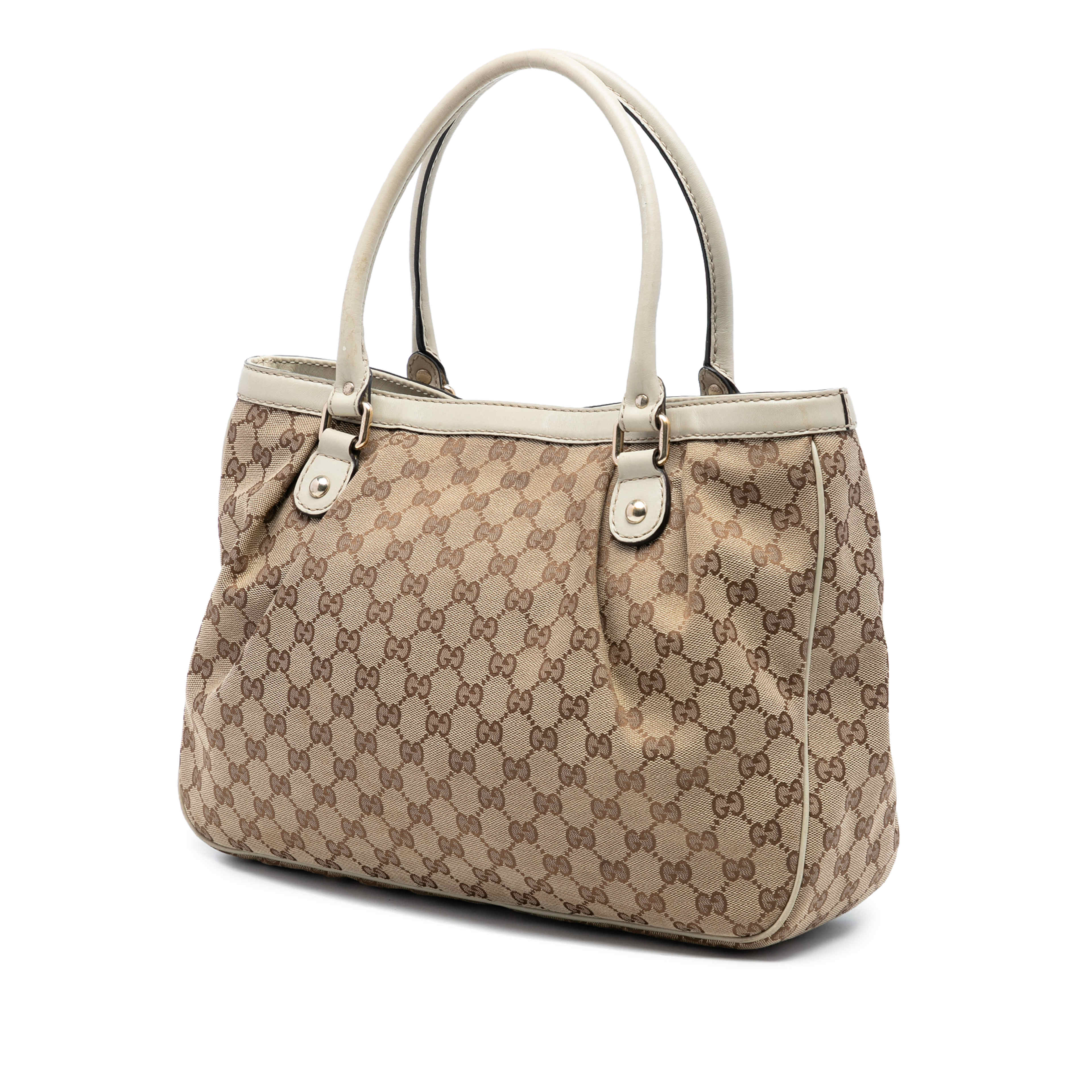 Gucci Gg Canvas Sukey Tote, från Luxclusif, i färgen light brown. Klicka för att öppna bilden i stort format