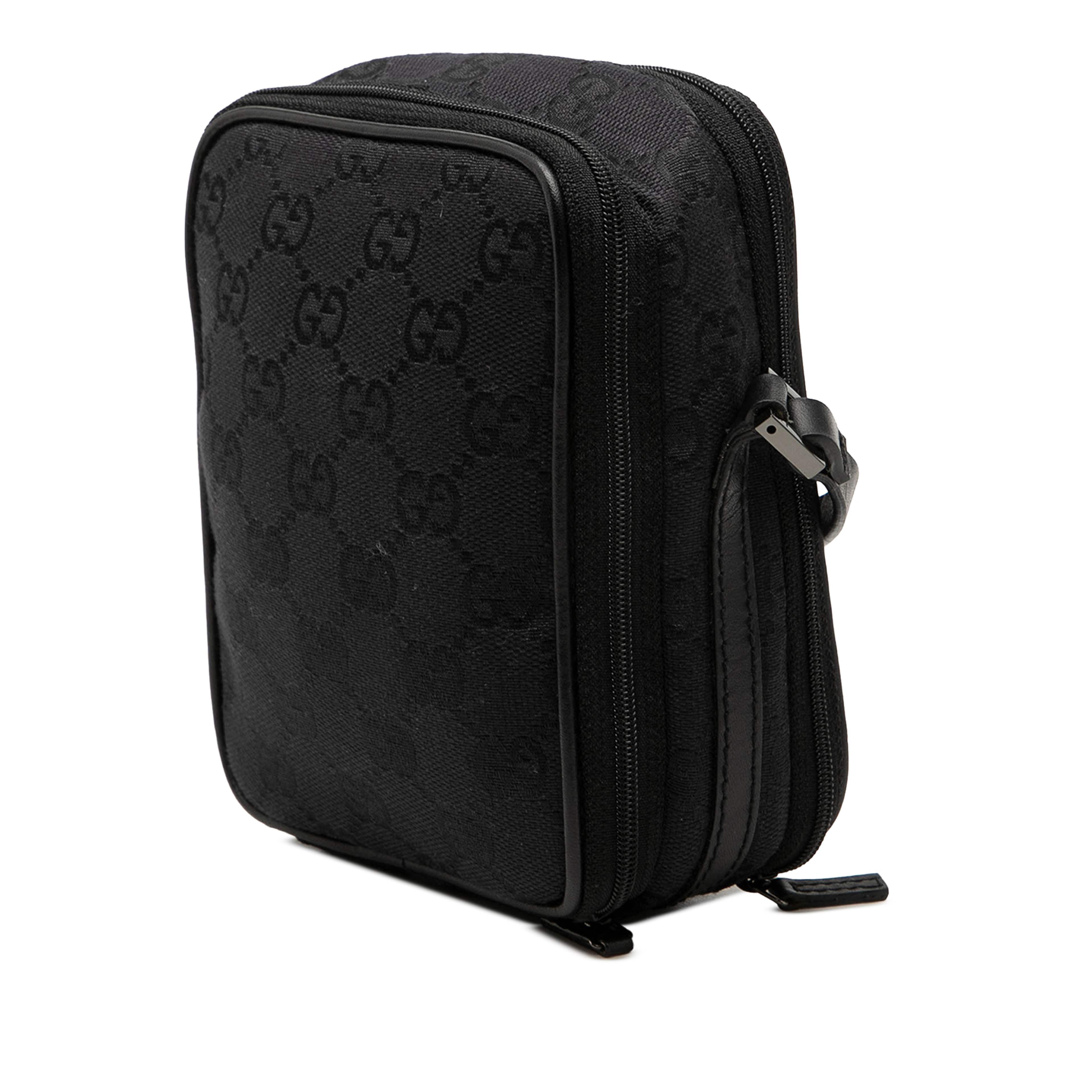 Gucci Gg Canvas Double Zip Accessory Pouch, från Luxclusif, i färgen black. Klicka för att öppna bilden i stort format