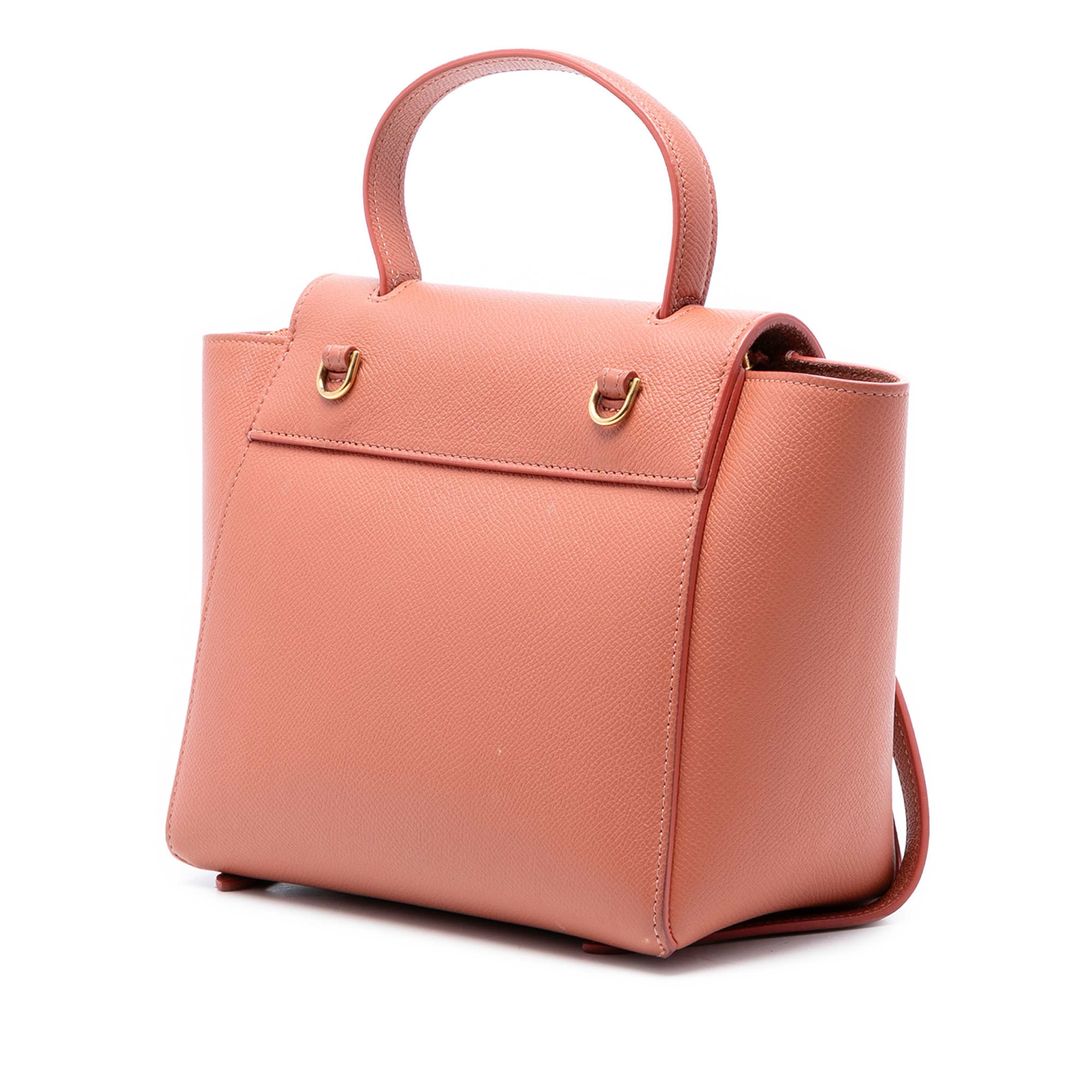 Celine Nano Grained Calfskin Belt Bag, från Luxclusif, i färgen orange. Klicka för att öppna bilden i stort format