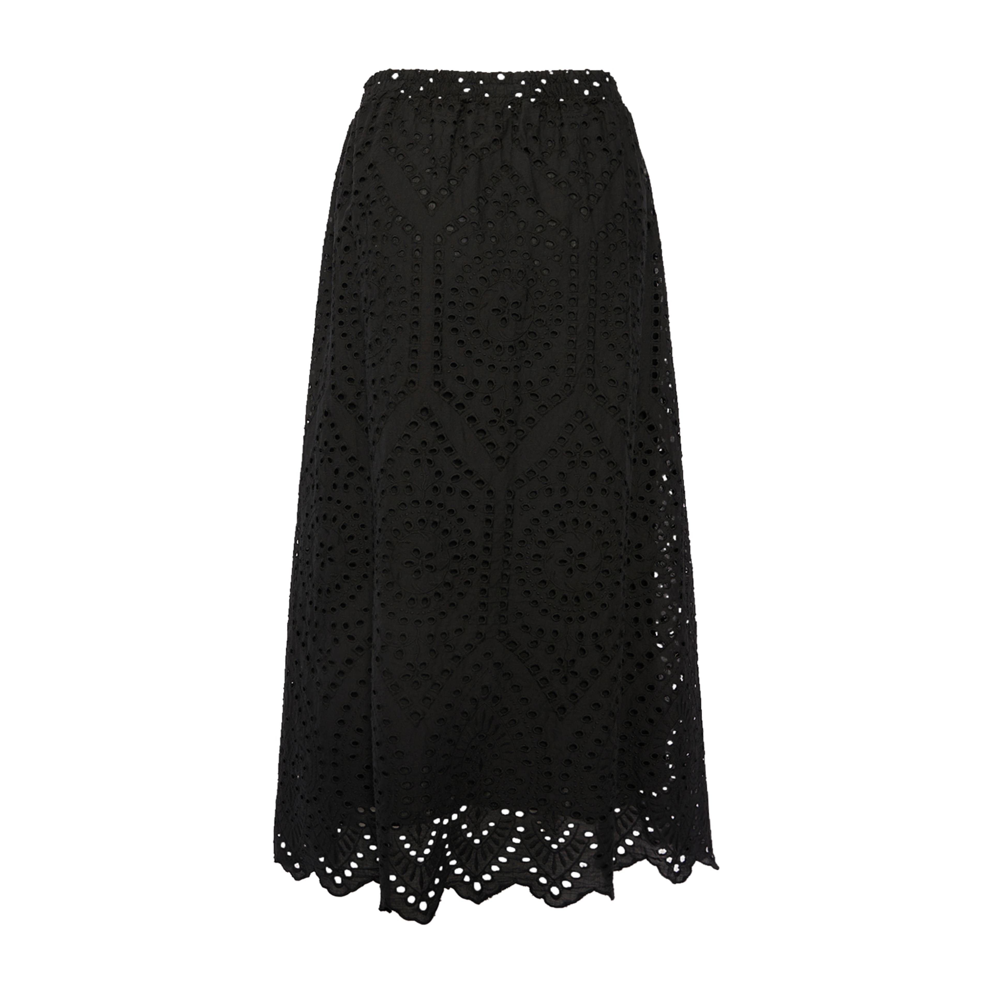 Dalia, Long Skirt, Cotton - Black