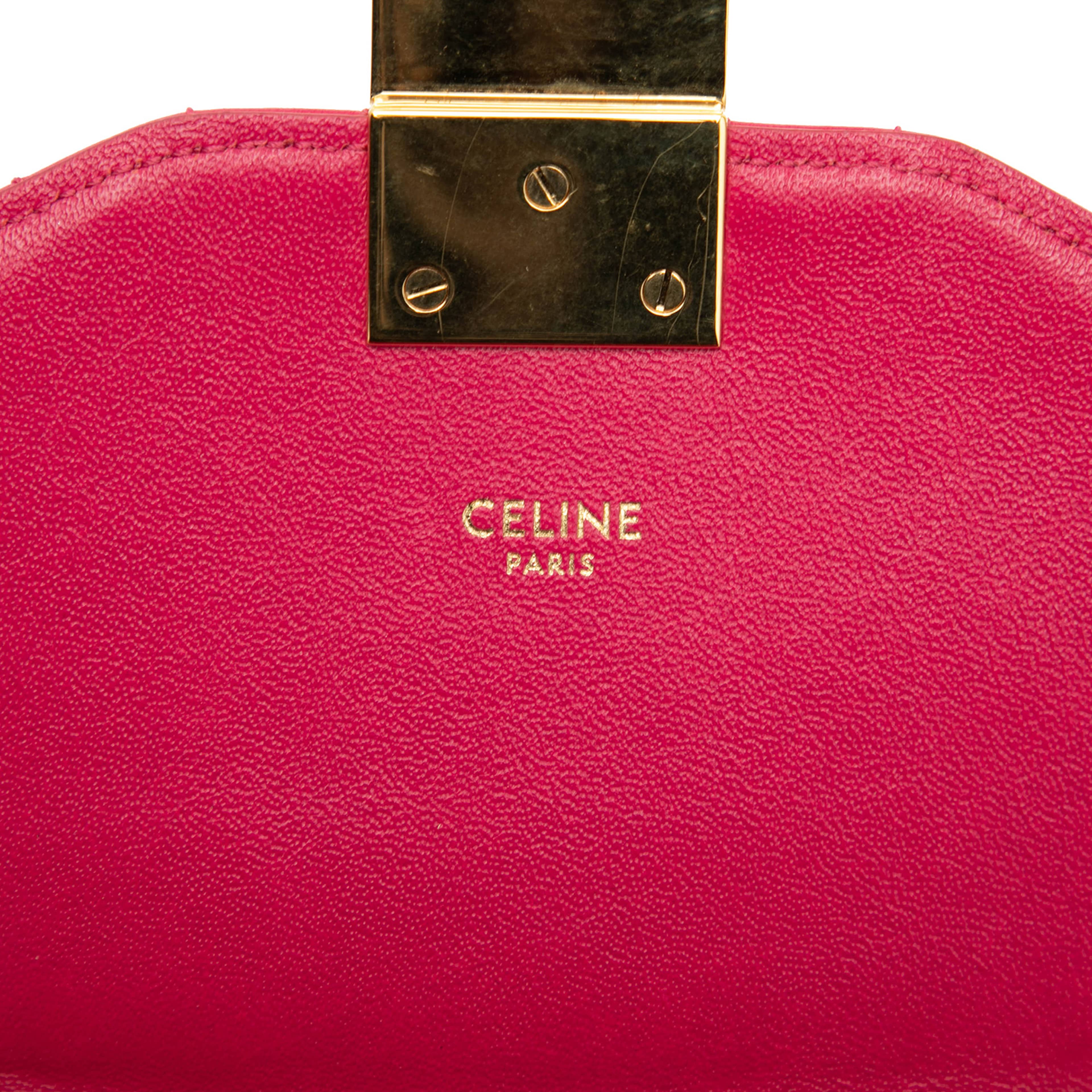 Celine Small Quilted Calfskin C Bag, från Luxclusif, i färgen hot pink. Klicka för att öppna bilden i stort format