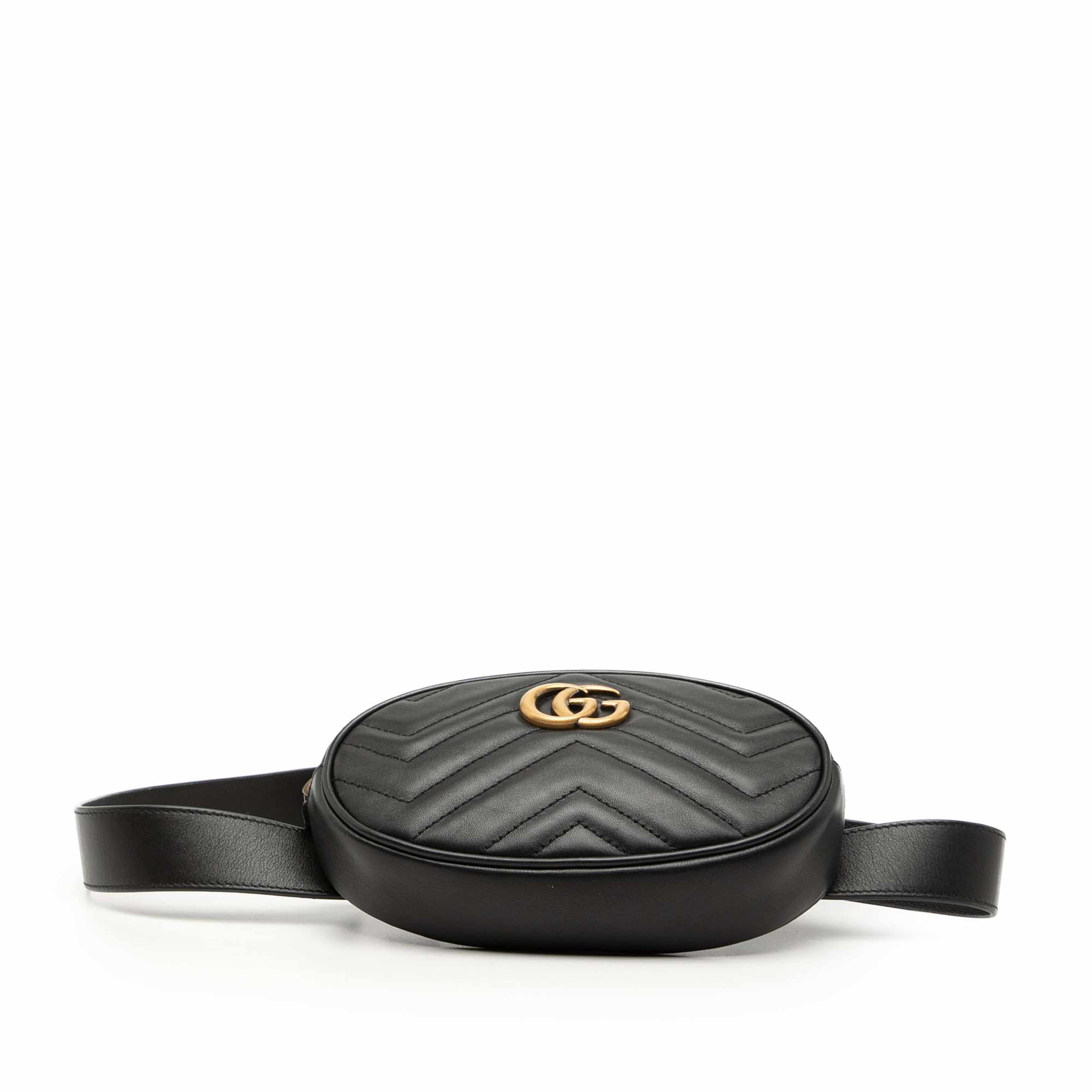 Gucci Gg Marmont Matelasse Leather Belt Bag, från Luxclusif, i färgen black. Klicka för att öppna bilden i stort format