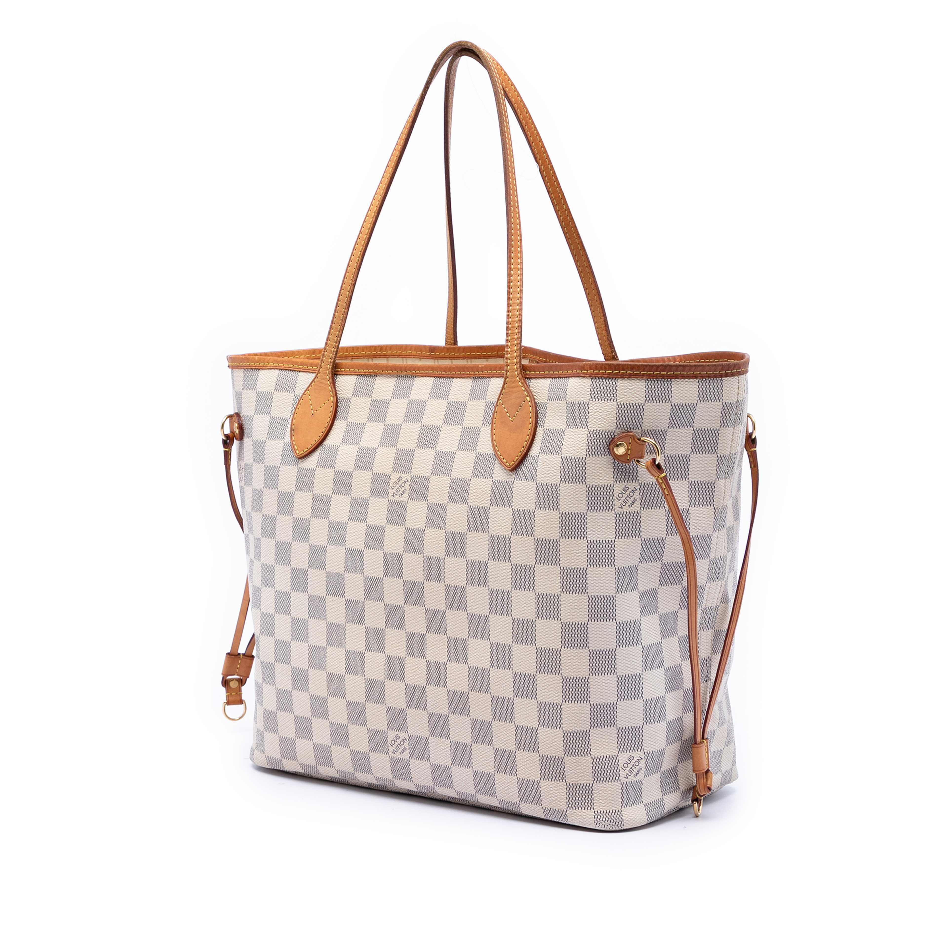 Louis Vuitton Damier Azur Neverfull Mm, från Luxclusif, i färgen white. Klicka för att öppna bilden i stort format