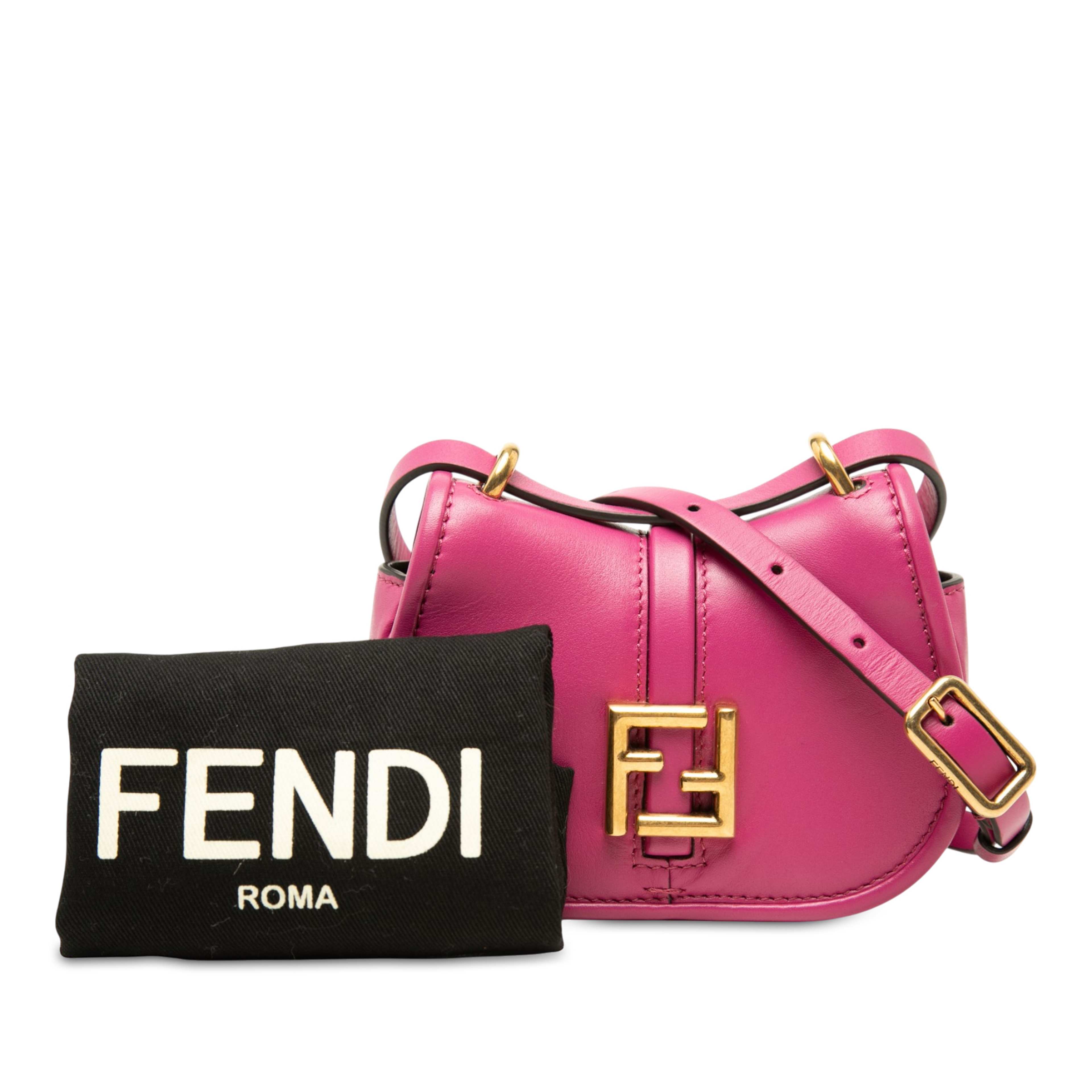 Fendi Nano Leather Ff C Mon Crossbody, från Luxclusif, i färgen rosa. Klicka för att öppna bilden i stort format