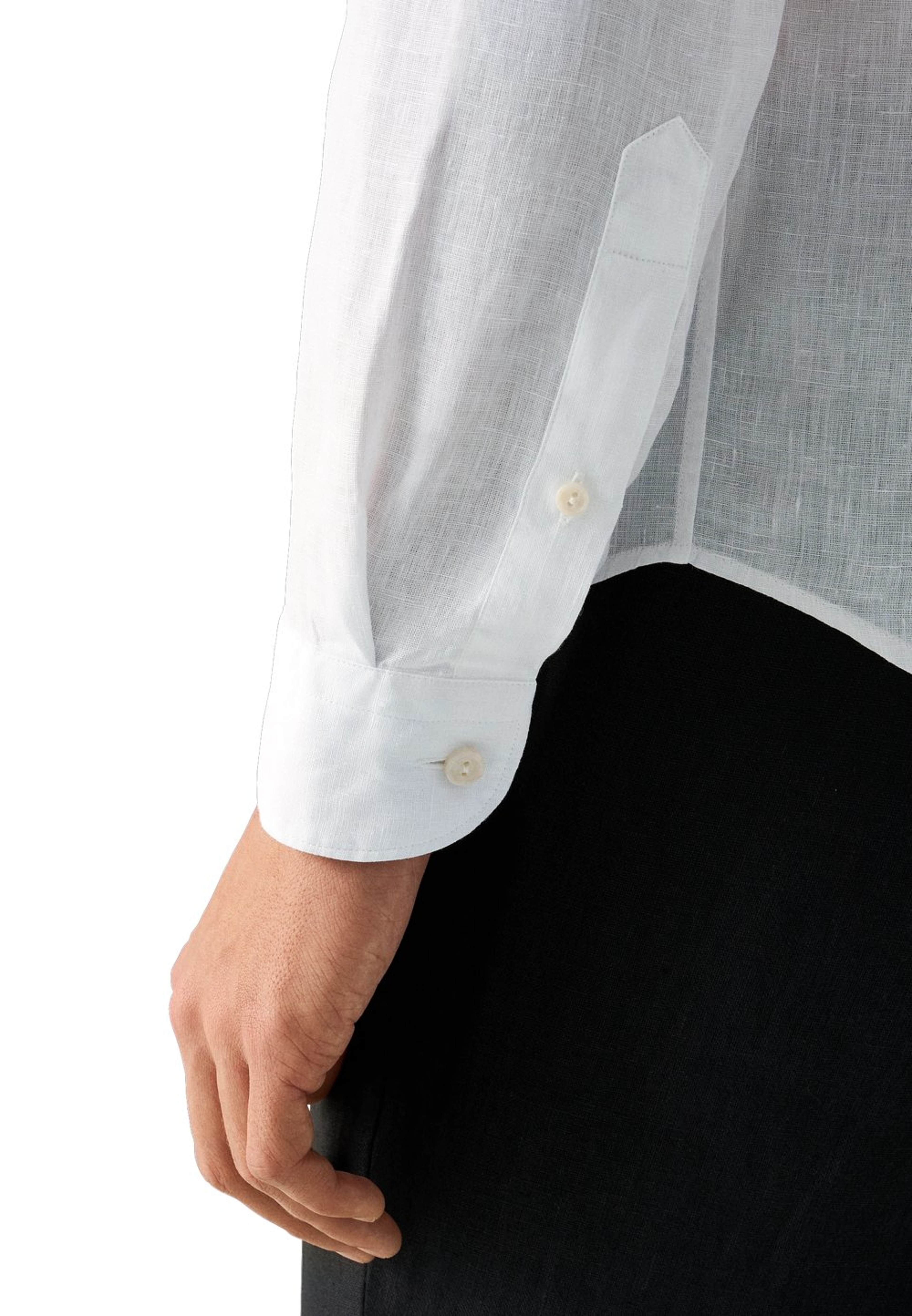 Enfärgad Linneskjorta Casual Fit, från Eton, i färgen white. Klicka för att öppna bilden i stort format