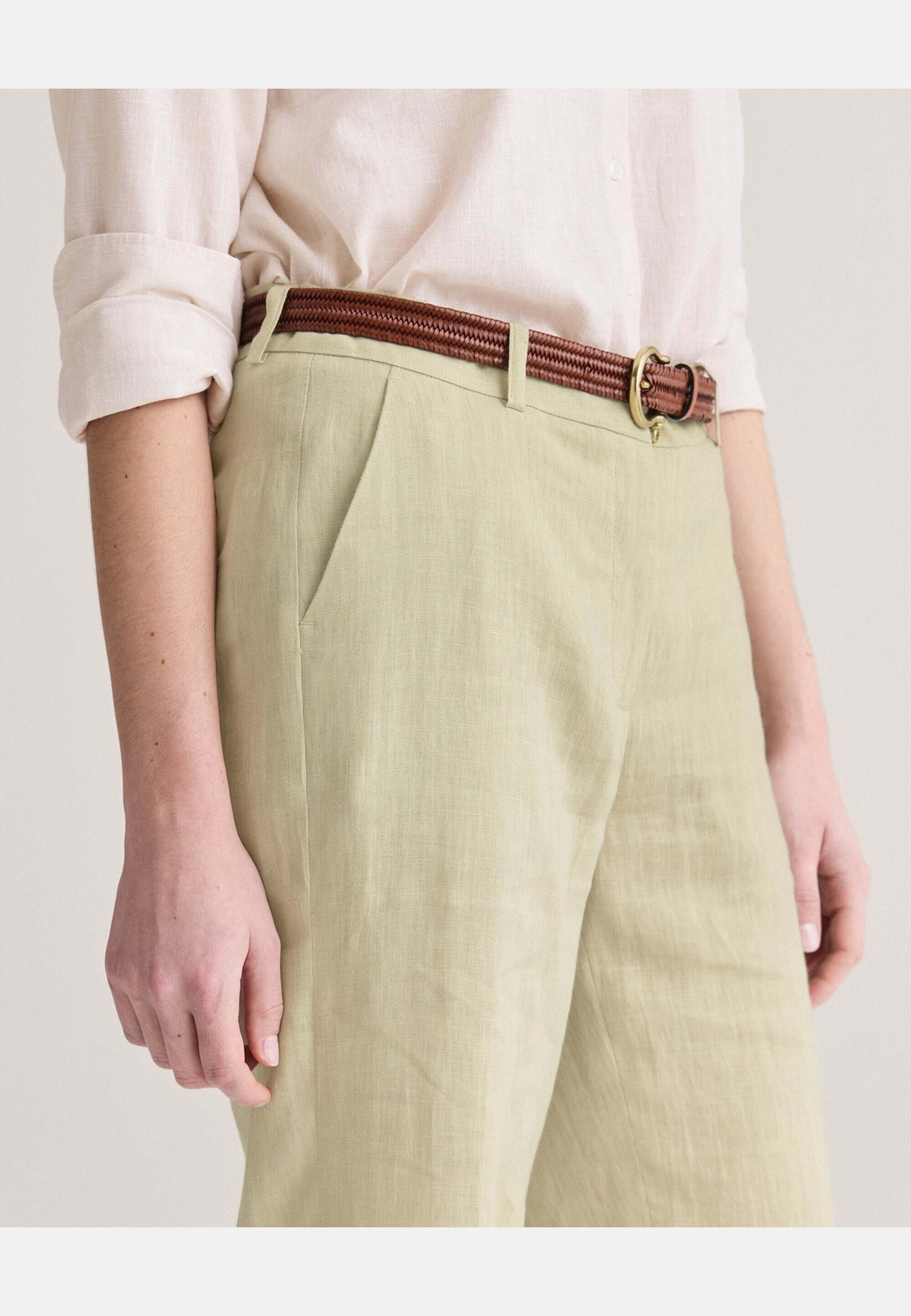 Amanda Linen Trousers, från Newhouse, i färgen beige. Klicka för att öppna bilden i stort format