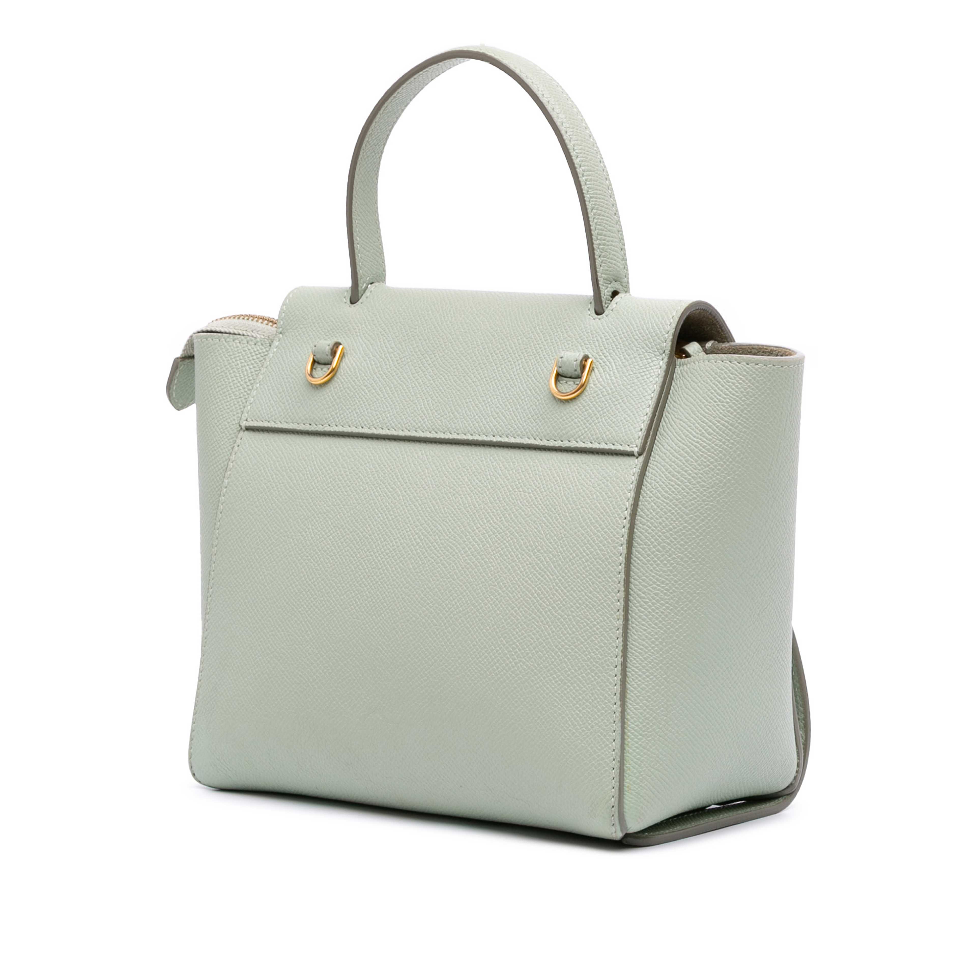 Celine Nano Grained Calfskin Belt Bag, från Luxclusif, i färgen mint. Klicka för att öppna bilden i stort format