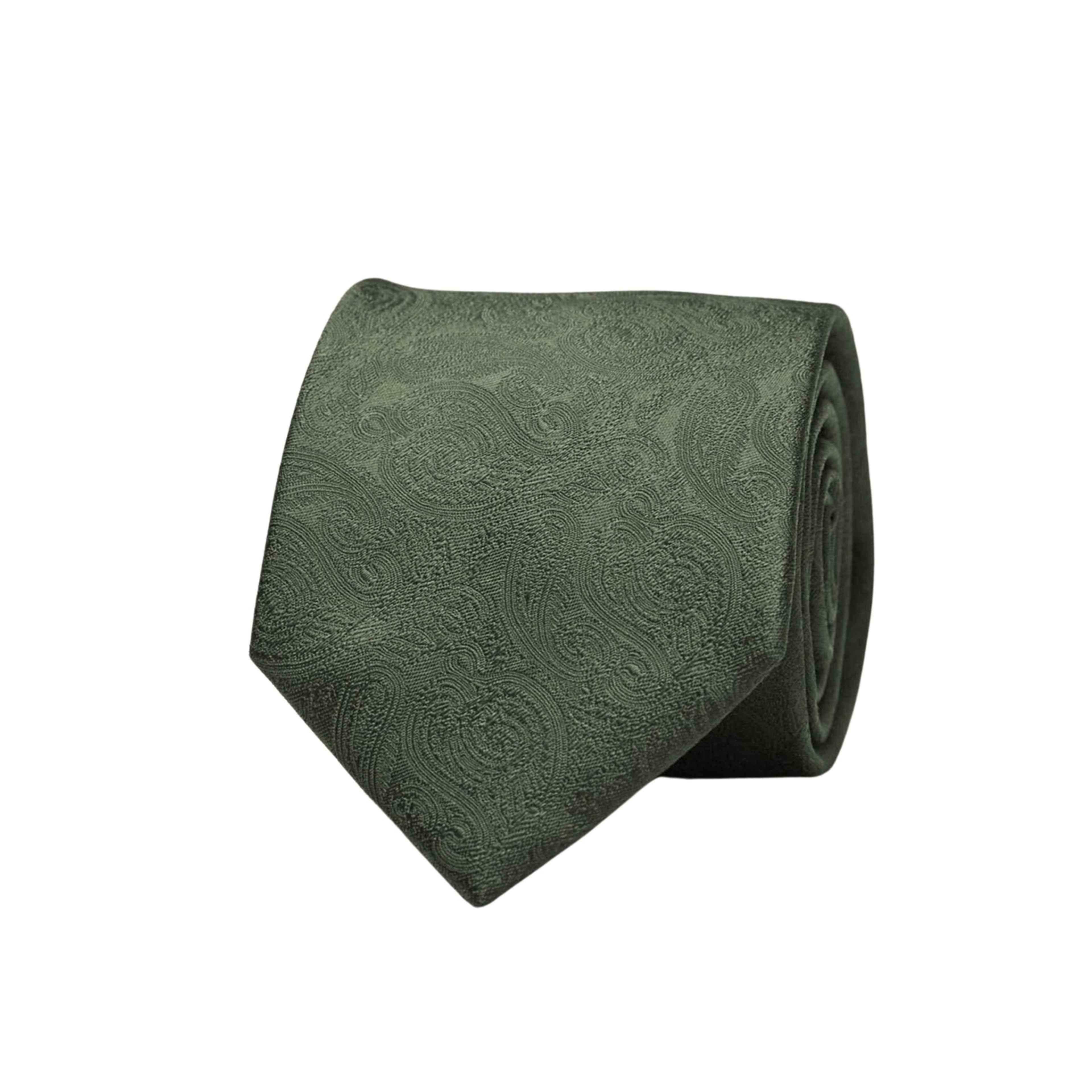 Silk Woven Tie Formal, från John Henric, i färgen olive green. Klicka för att öppna bilden i stort format