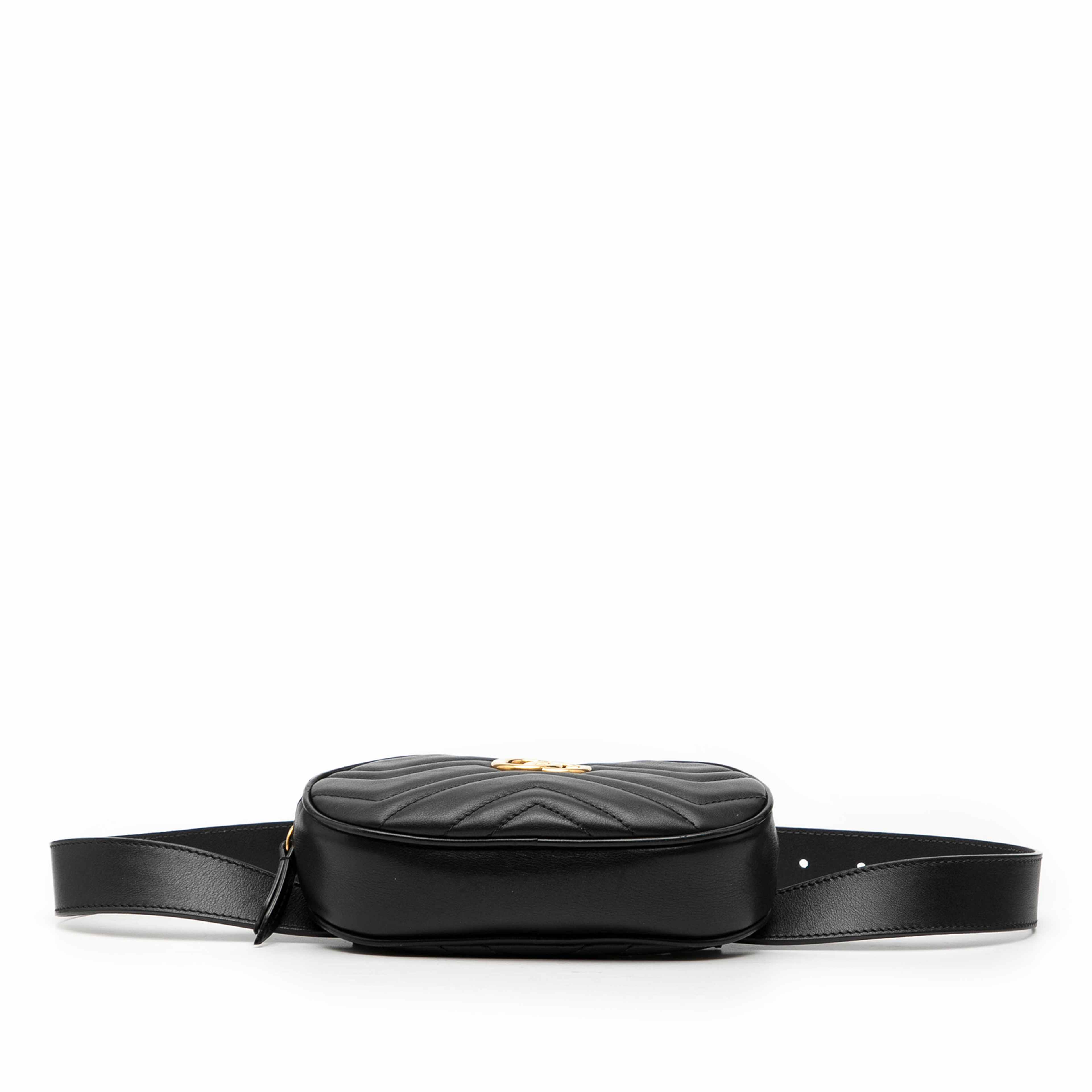 Gucci Gg Marmont Matelasse Leather Belt Bag, från Luxclusif, i färgen black. Klicka för att öppna bilden i stort format