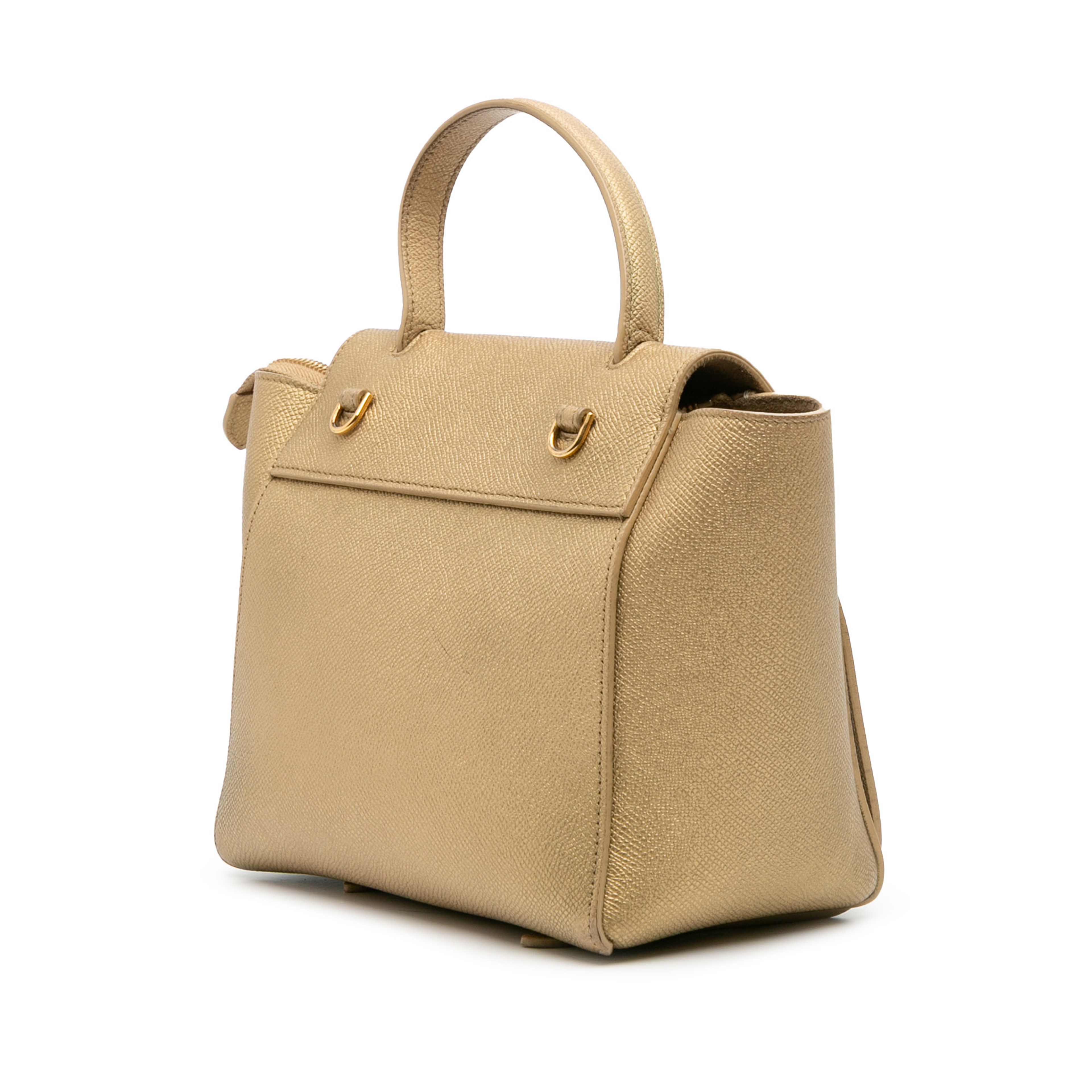 Celine Nano Grained Calfskin Belt Bag, från Luxclusif, i färgen gold.