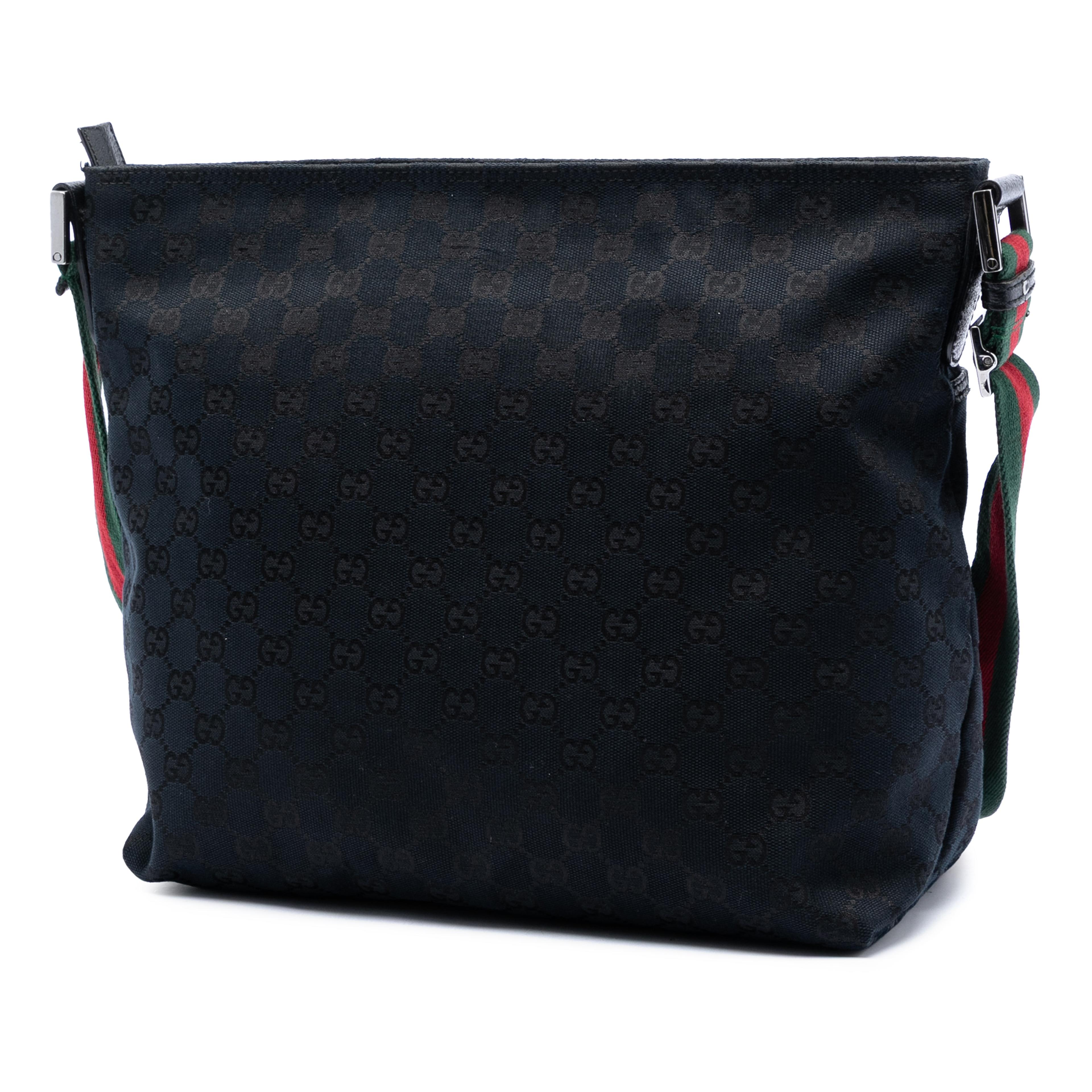 Gucci Gg Canvas Web Crossbody, från Luxclusif, i färgen navy. Klicka för att öppna bilden i stort format