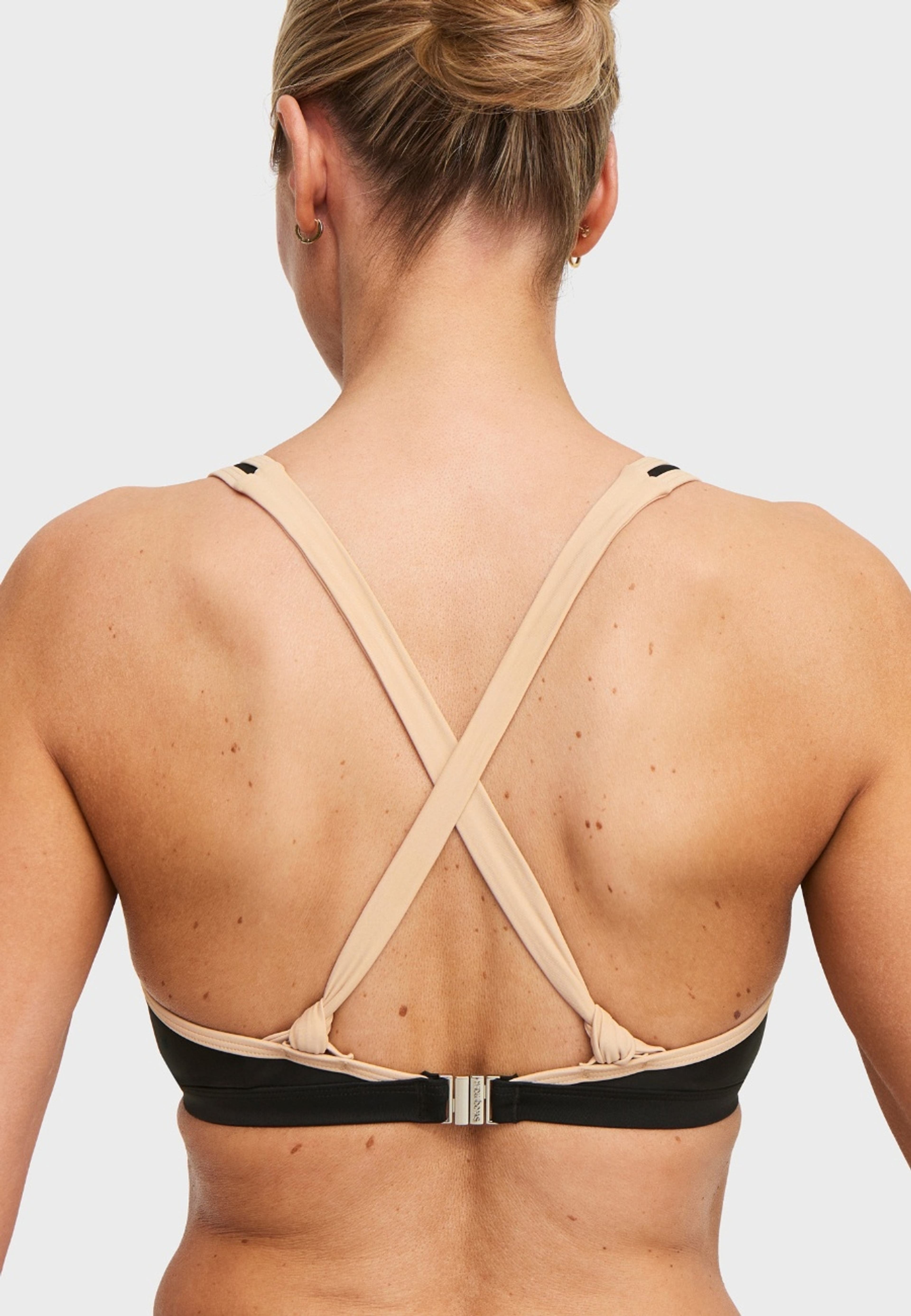 Maui Halterneck Bikini-bh, från Swegmark, i färgen black/beige. Klicka för att öppna bilden i stort format