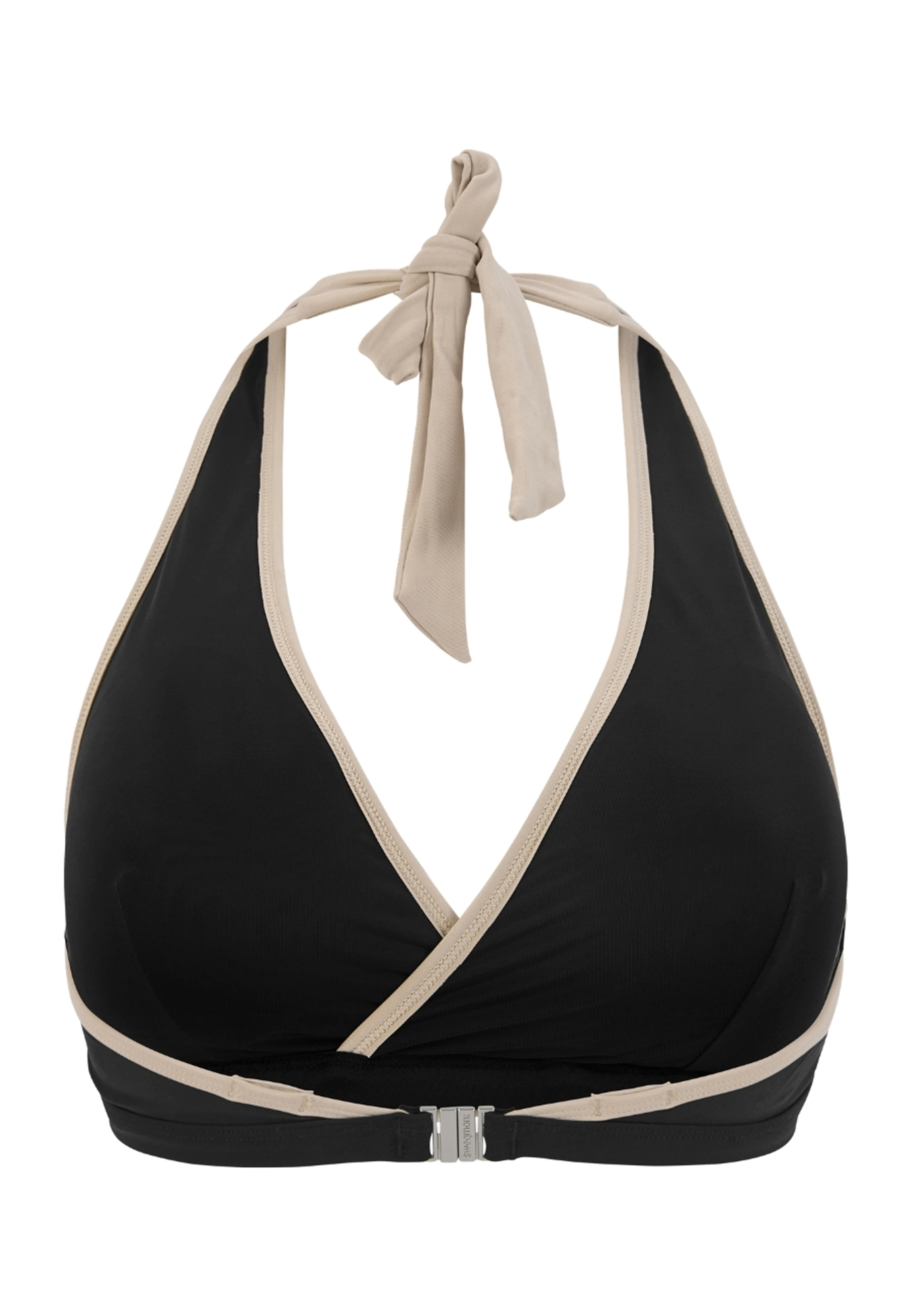 Maui Halterneck Bikini-bh, från Swegmark, i färgen black/beige. Klicka för att öppna bilden i stort format