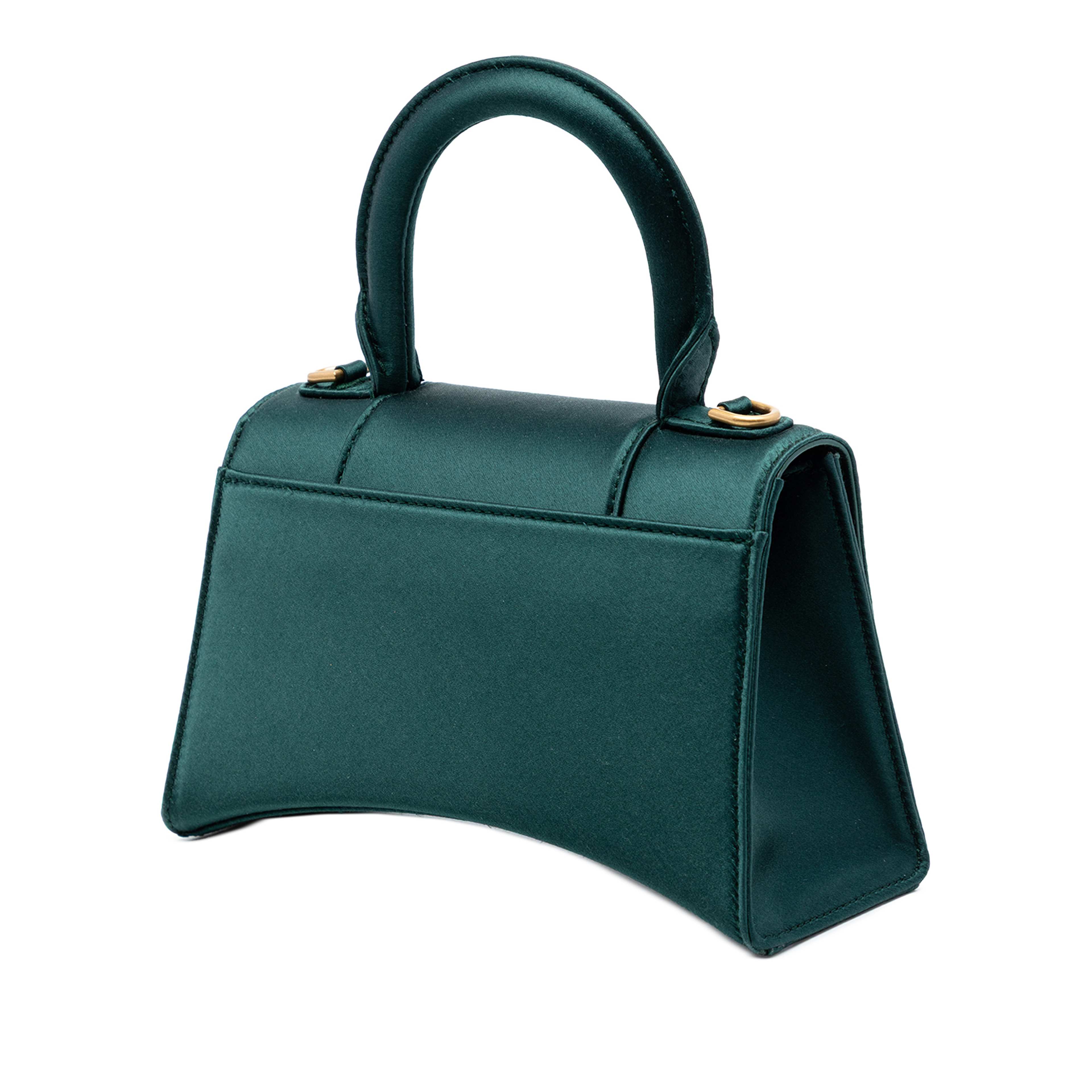 Balenciaga Satin Hourglass Top Handle Bag Xs, från Luxclusif, i färgen grön. Klicka för att öppna bilden i stort format