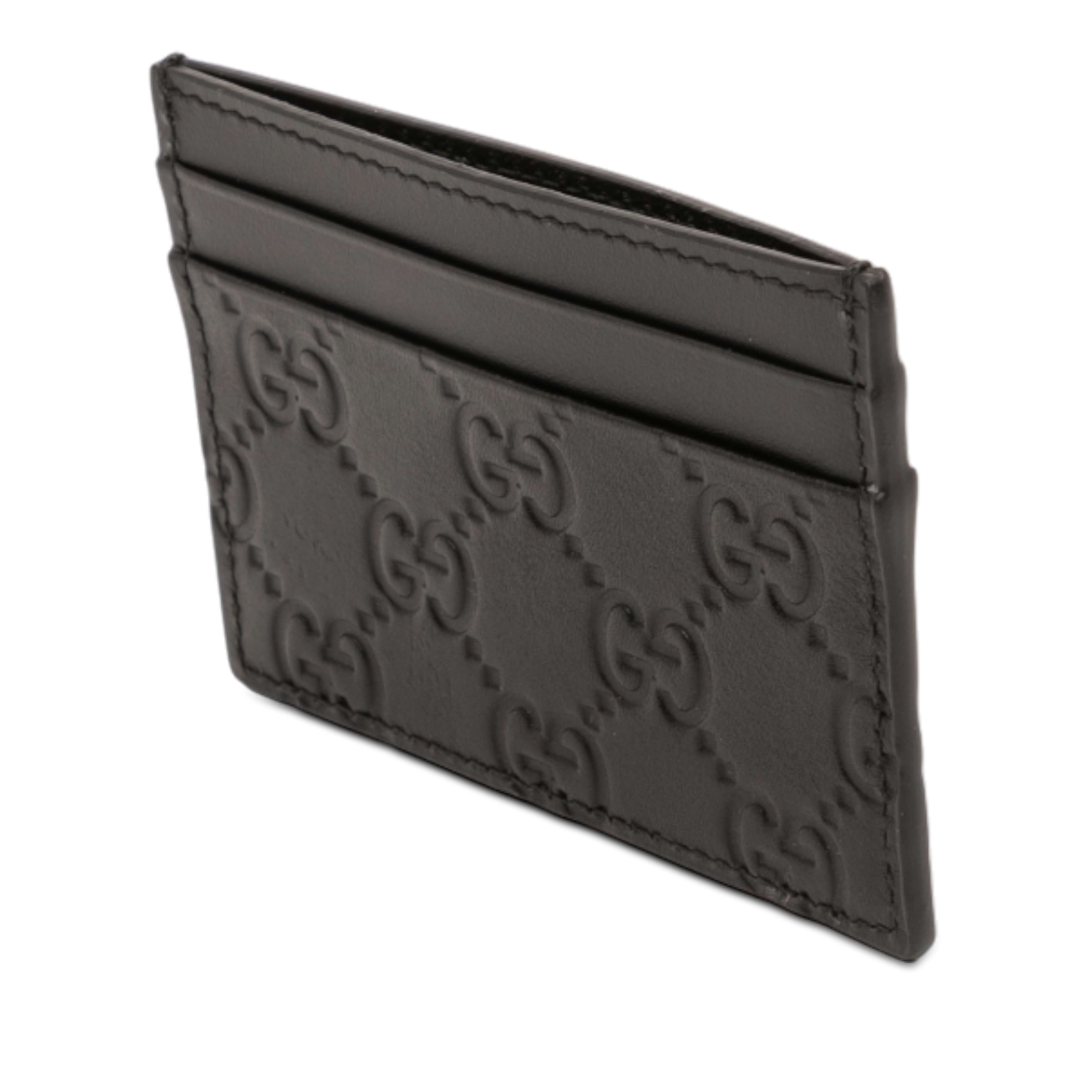 Gucci Guccissima Card Holder, från Luxclusif, i färgen black. Klicka för att öppna bilden i stort format
