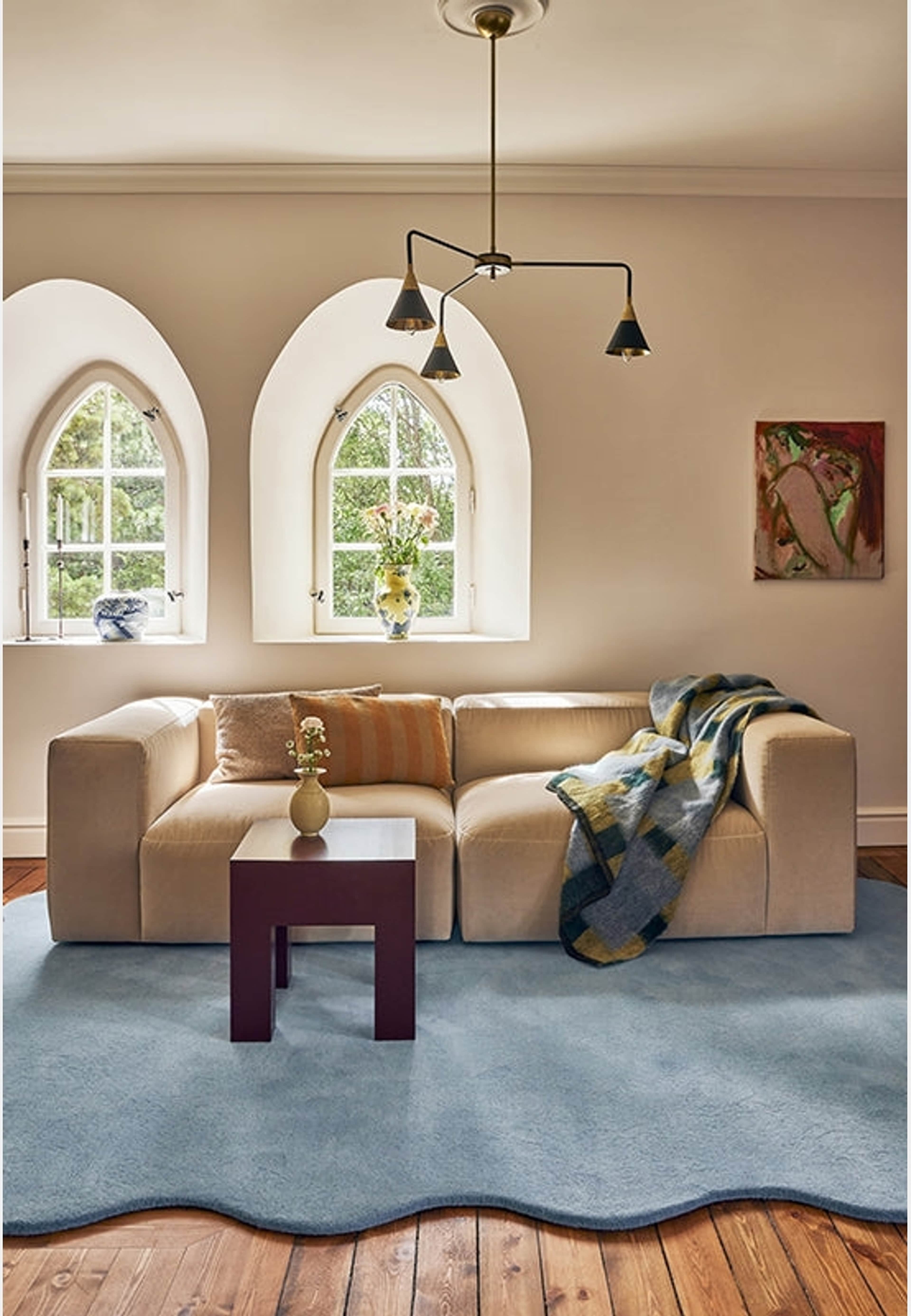 Scallop Ullmatta Soft Blue, från Layered, i färgen soft blue. Klicka för att öppna bilden i stort format