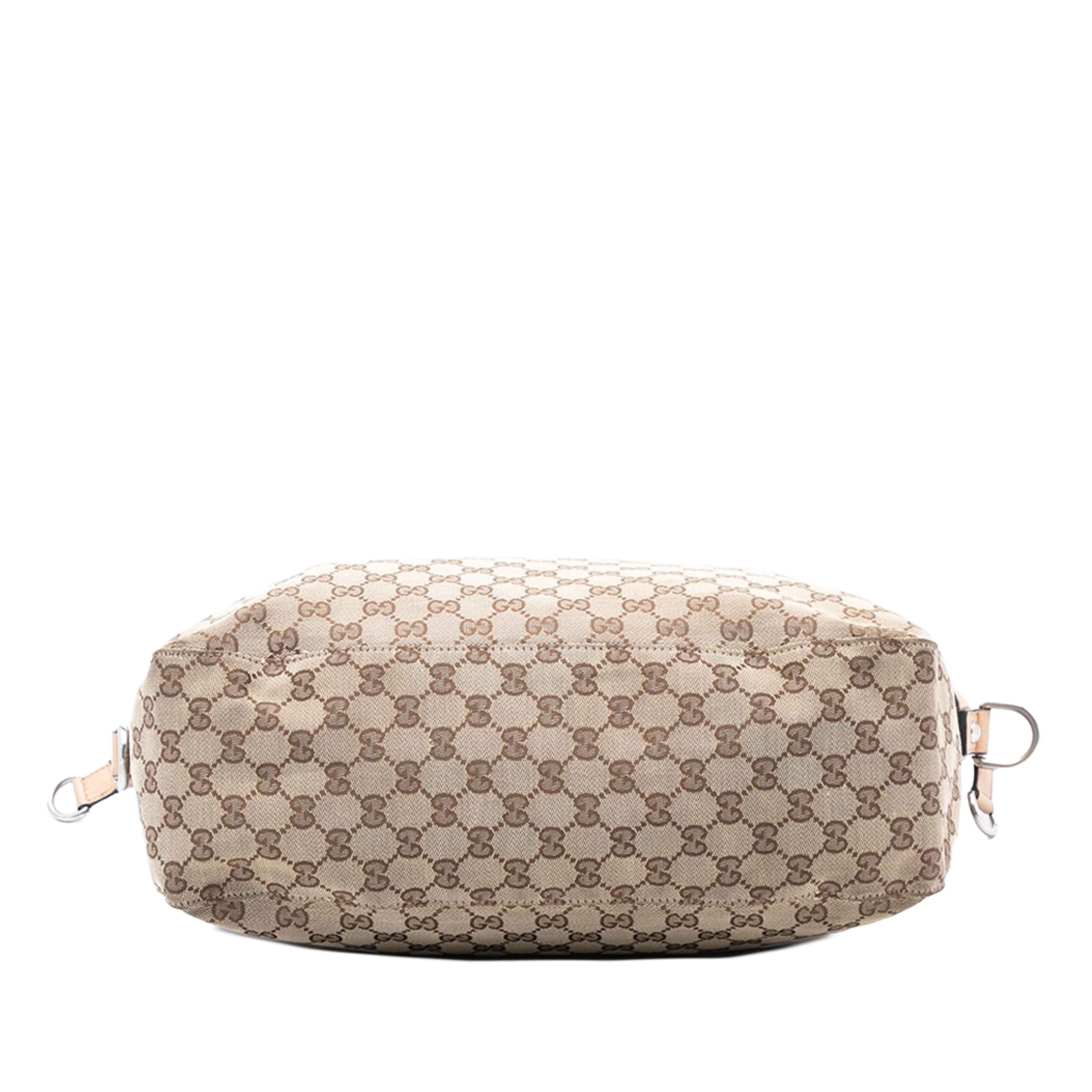Gucci Large Gg Canvas Icon Bit Satchel, från Luxclusif, i färgen beige. Klicka för att öppna bilden i stort format