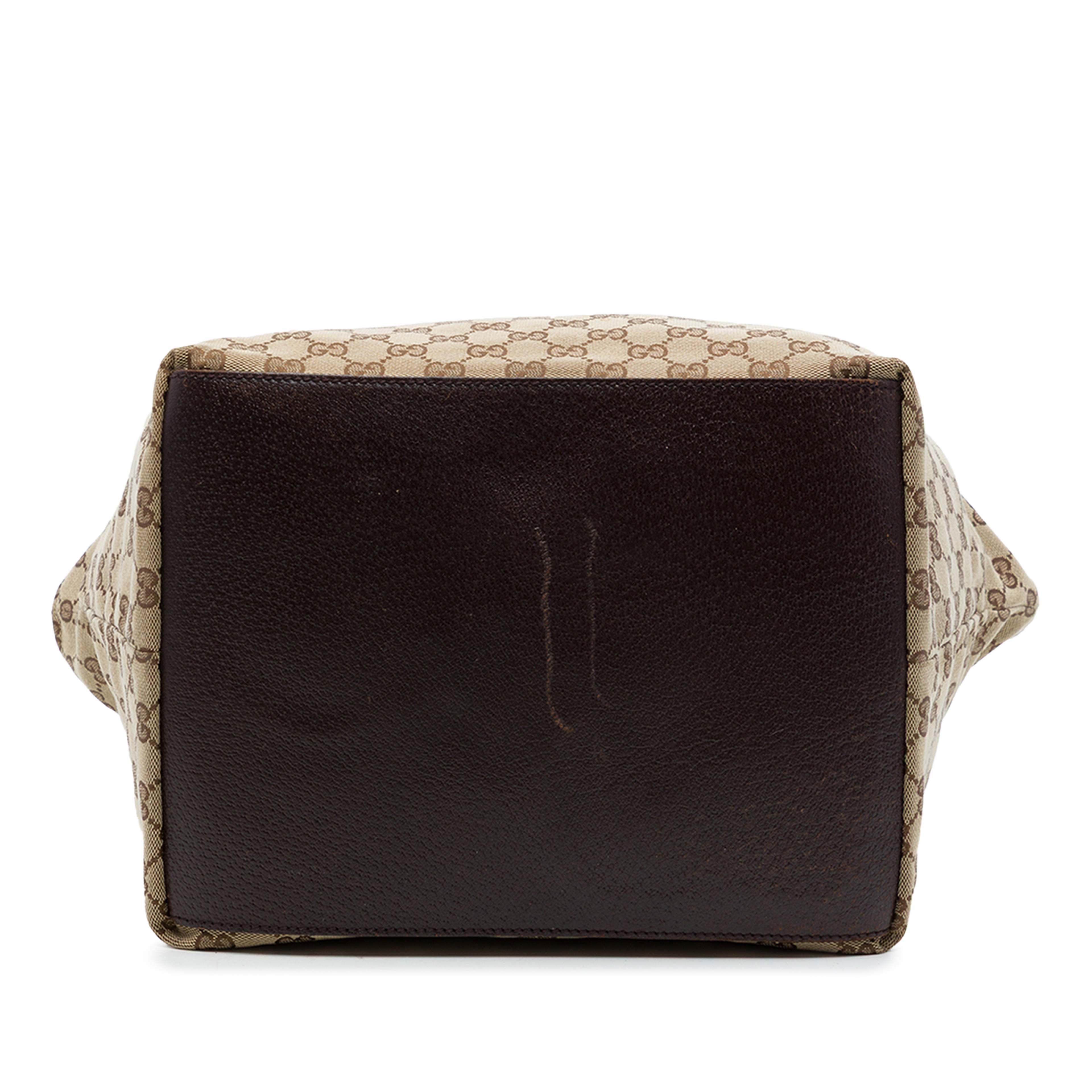 Gucci Gg Canvas Web Tote, från Luxclusif, i färgen beige. Klicka för att öppna bilden i stort format