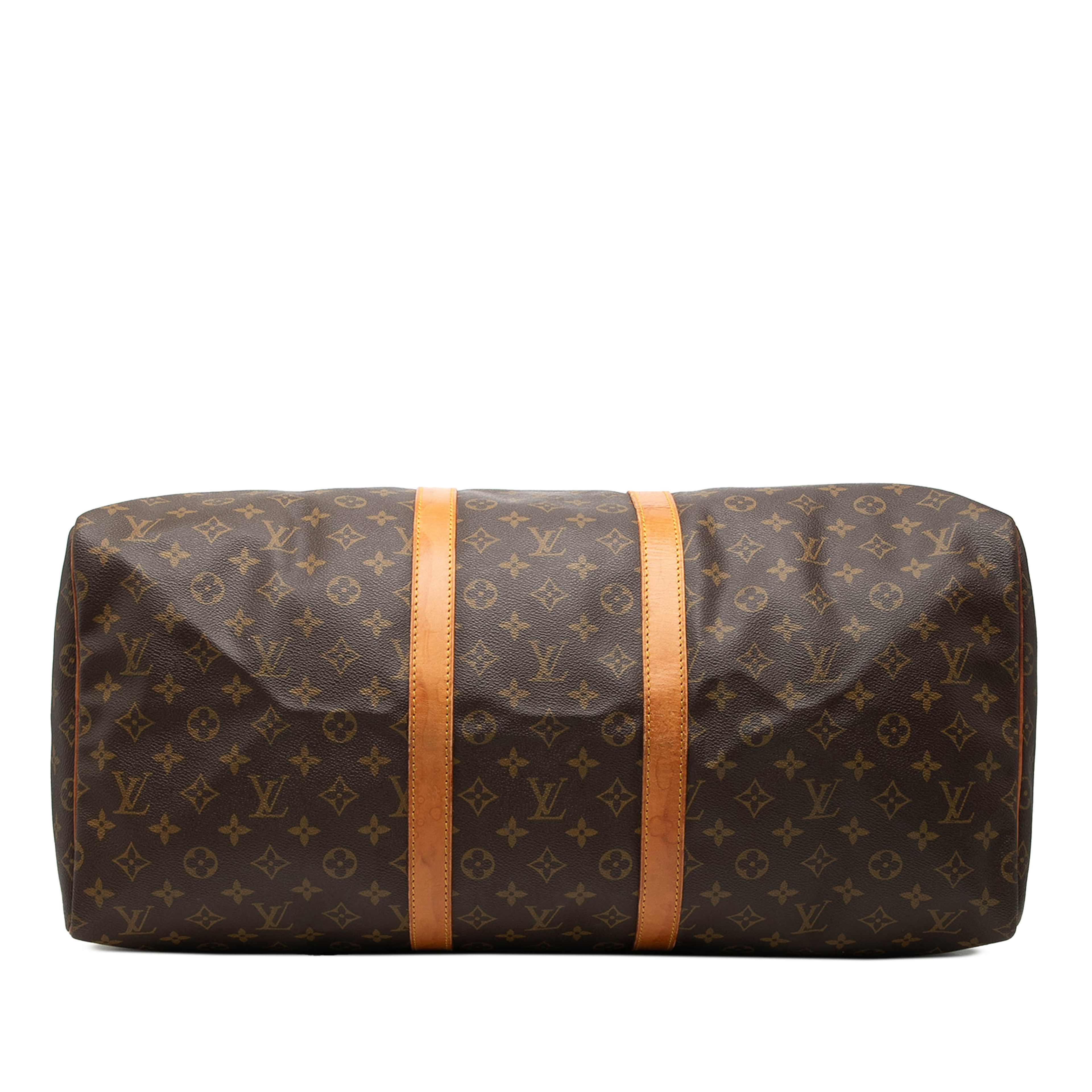 Louis Vuitton Monogram Keepall 55, från Luxclusif, i färgen brun. Klicka för att öppna bilden i stort format