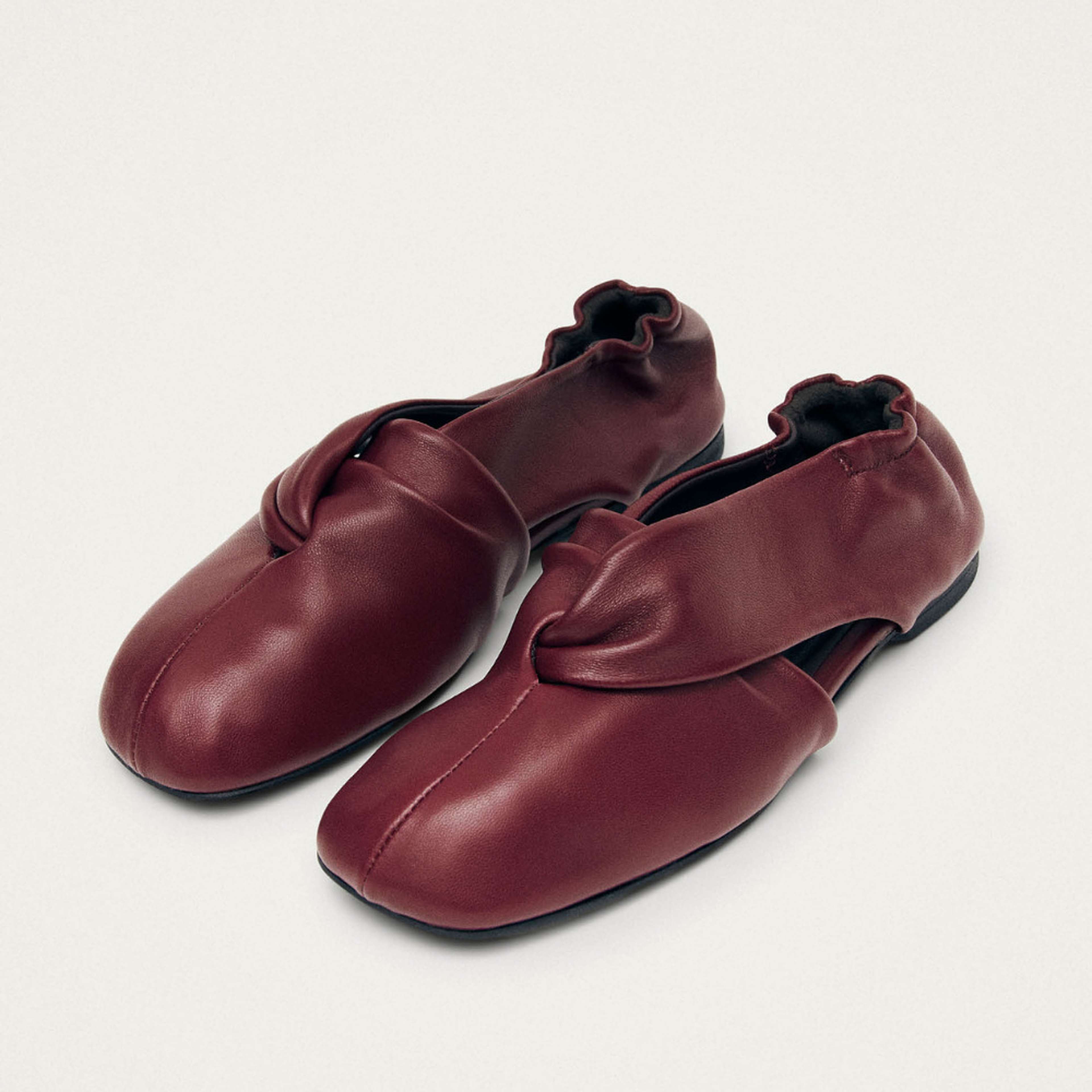 Alaula Burgundy Leather Ballet Flats