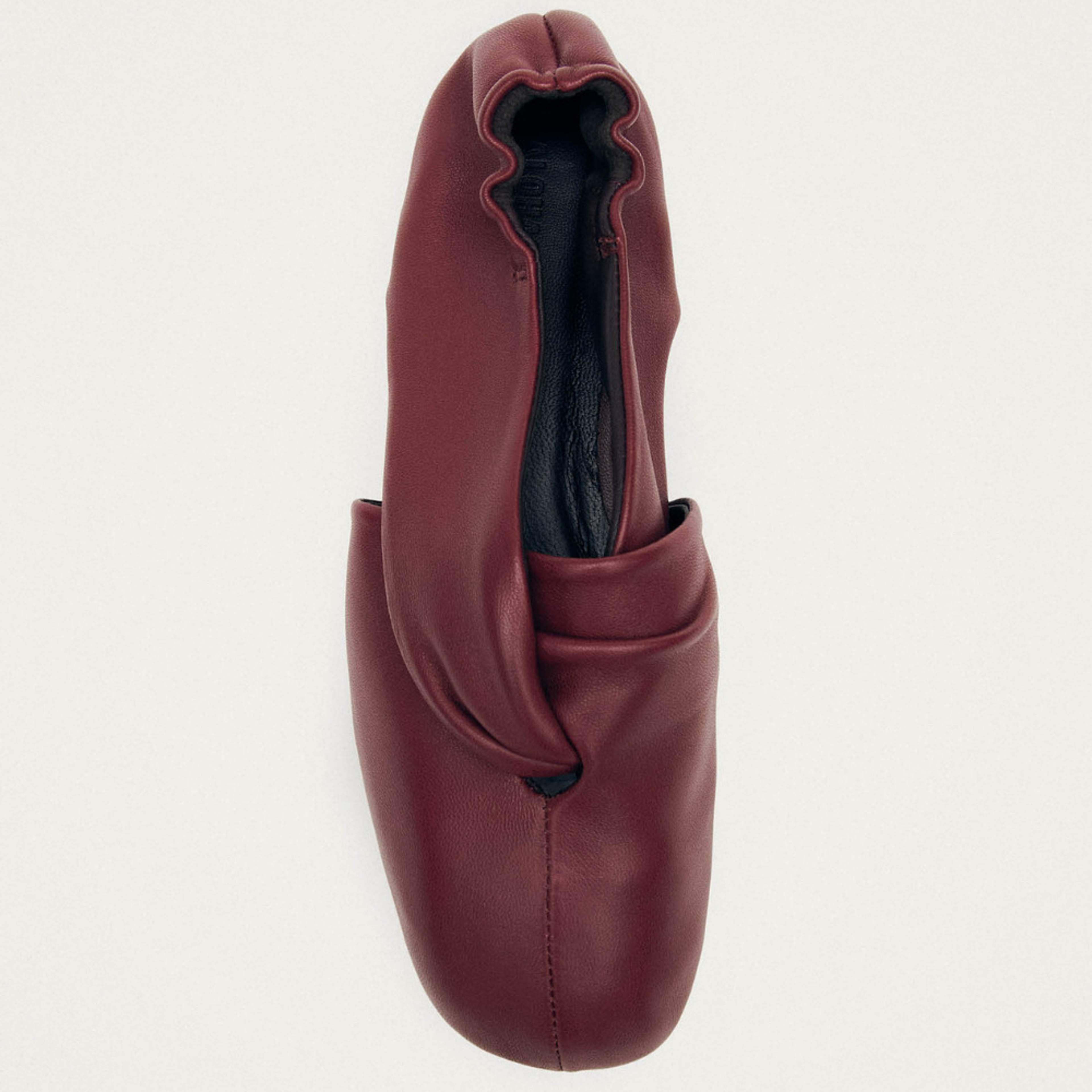 Alaula Burgundy Leather Ballet Flats