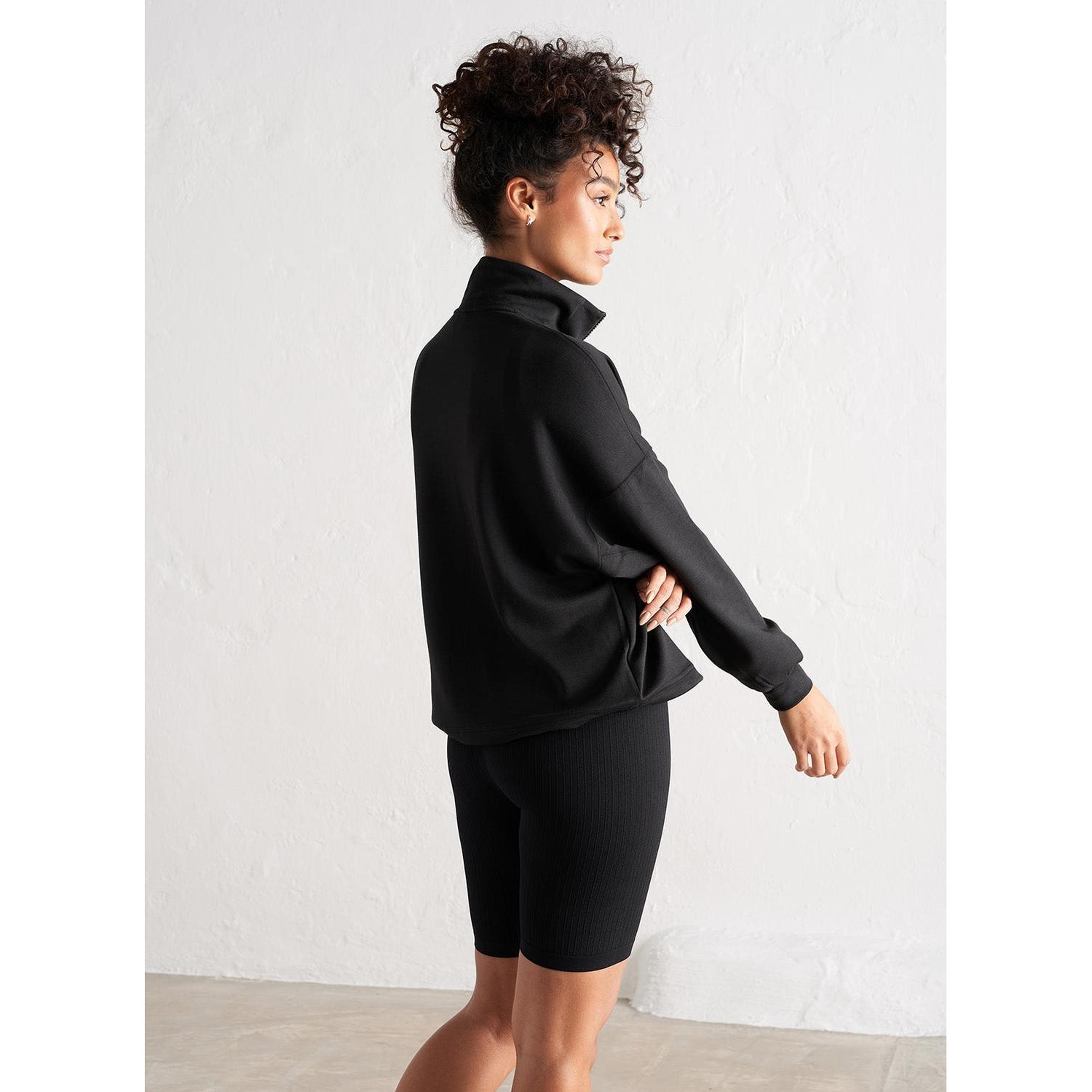 Black Comfy Modal Half Zip