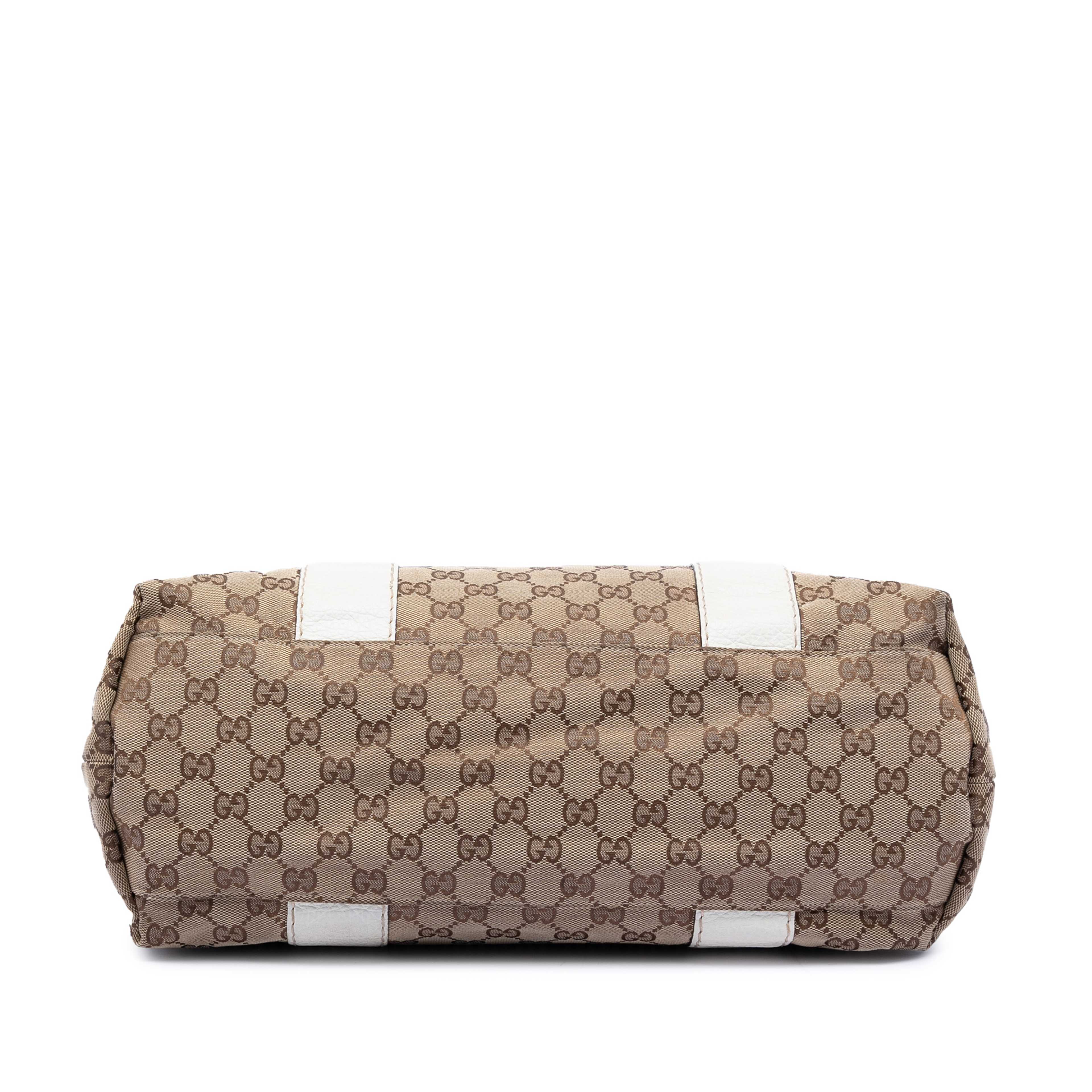 Gucci Medium Gg Canvas Bamboo Libeccio Tote, från Luxclusif, i färgen vit. Klicka för att öppna bilden i stort format