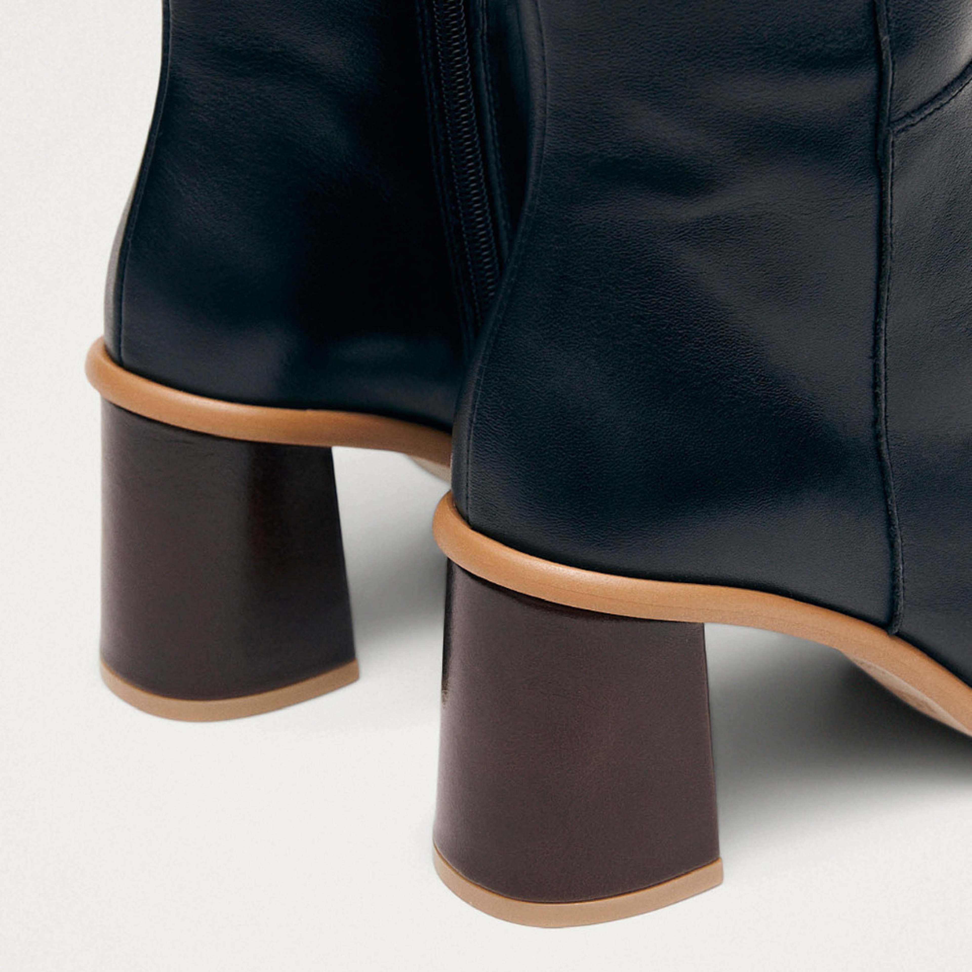 West Vintage Black Leather Ankle Boots