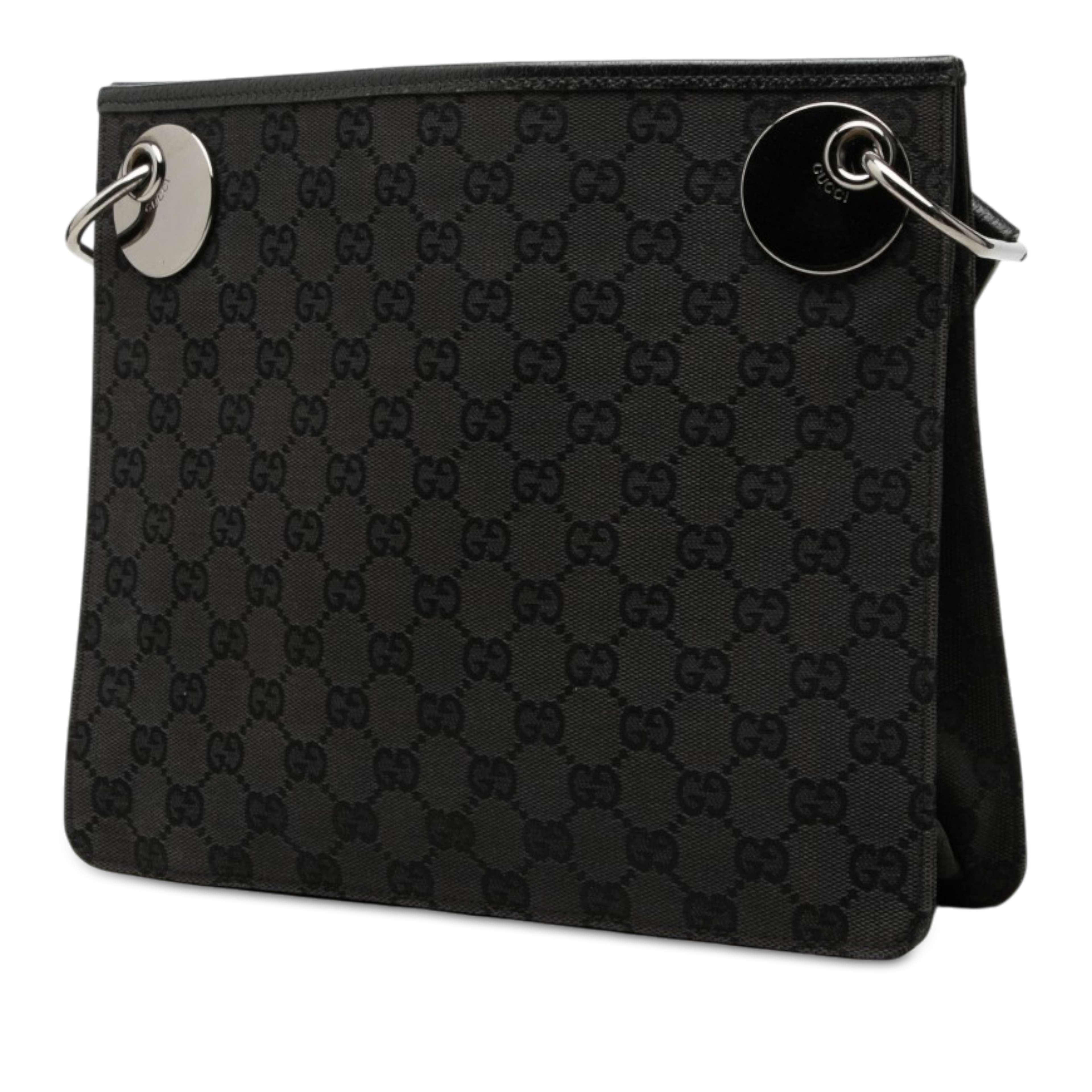 Gucci Gg Canvas Eclipse Crossbody, från Luxclusif, i färgen svart. Klicka för att öppna bilden i stort format