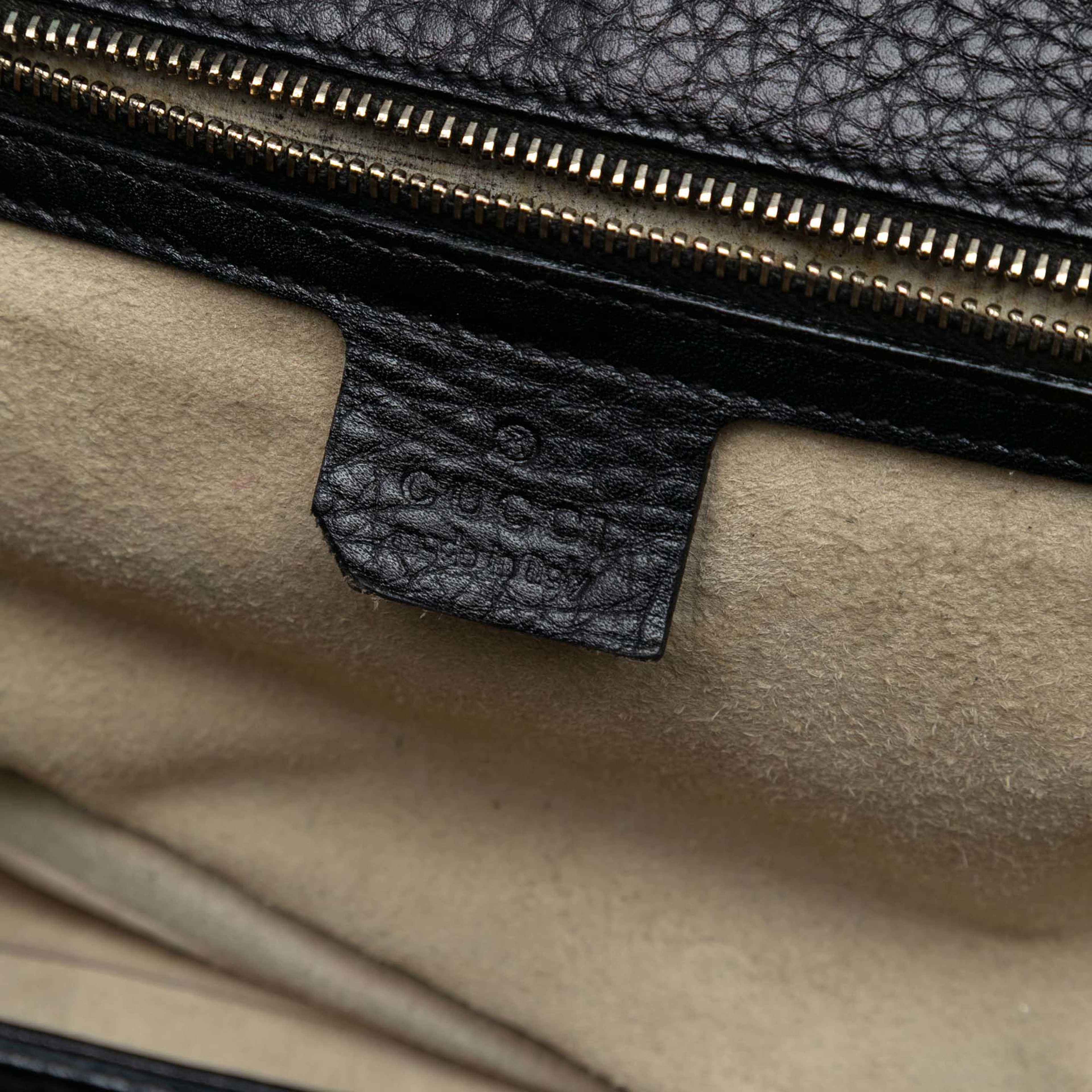 Gucci Medium Leather New Bamboo Satchel, från Luxclusif, i färgen black. Klicka för att öppna bilden i stort format