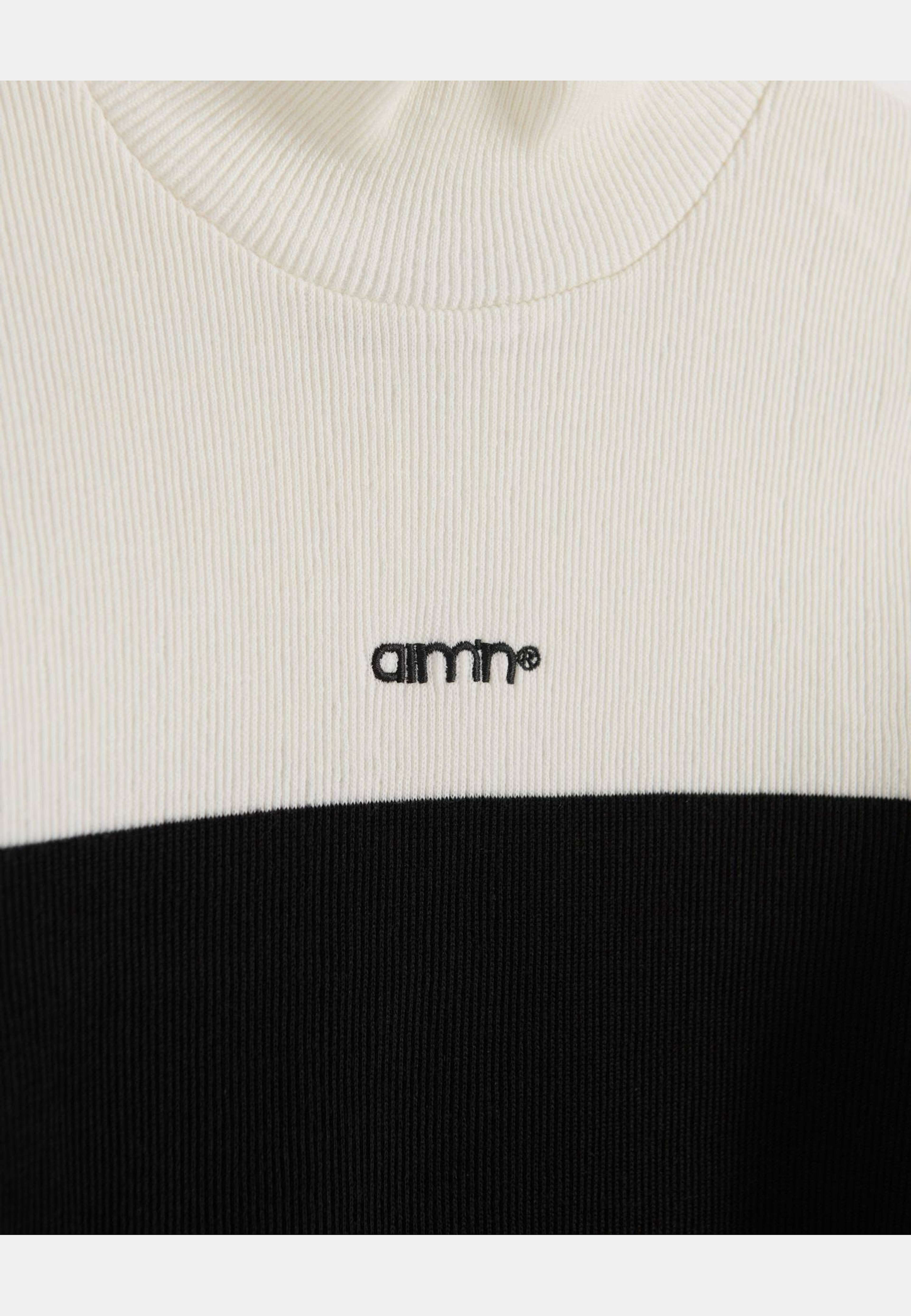 Blocked Ribbed Wool Long Sleeve, från aim'n, i färgen black/white. Klicka för att öppna bilden i stort format