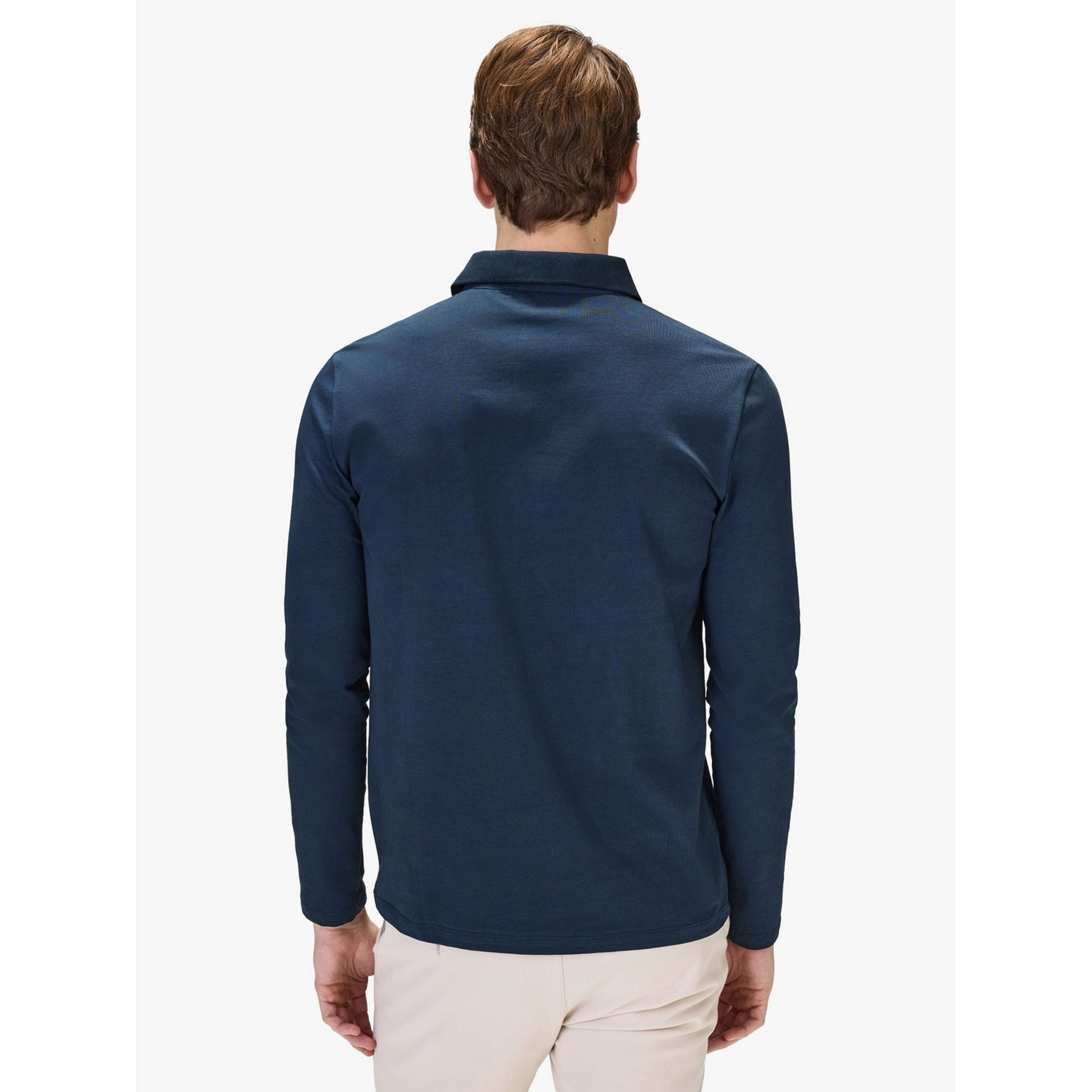 Cotton Fitted Stretch L/s Polo Shirt Jersey