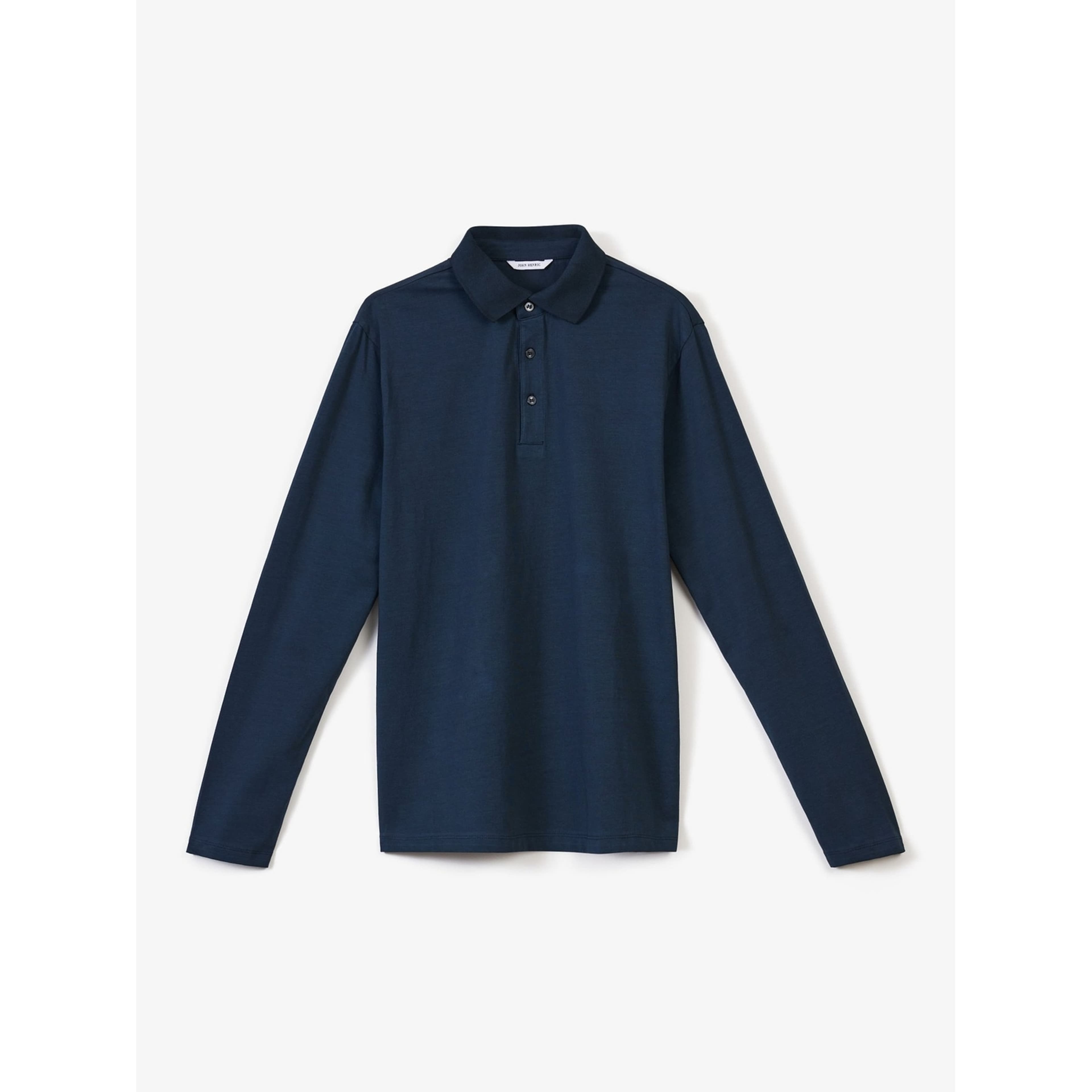 Cotton Fitted Stretch L/s Polo Shirt Jersey