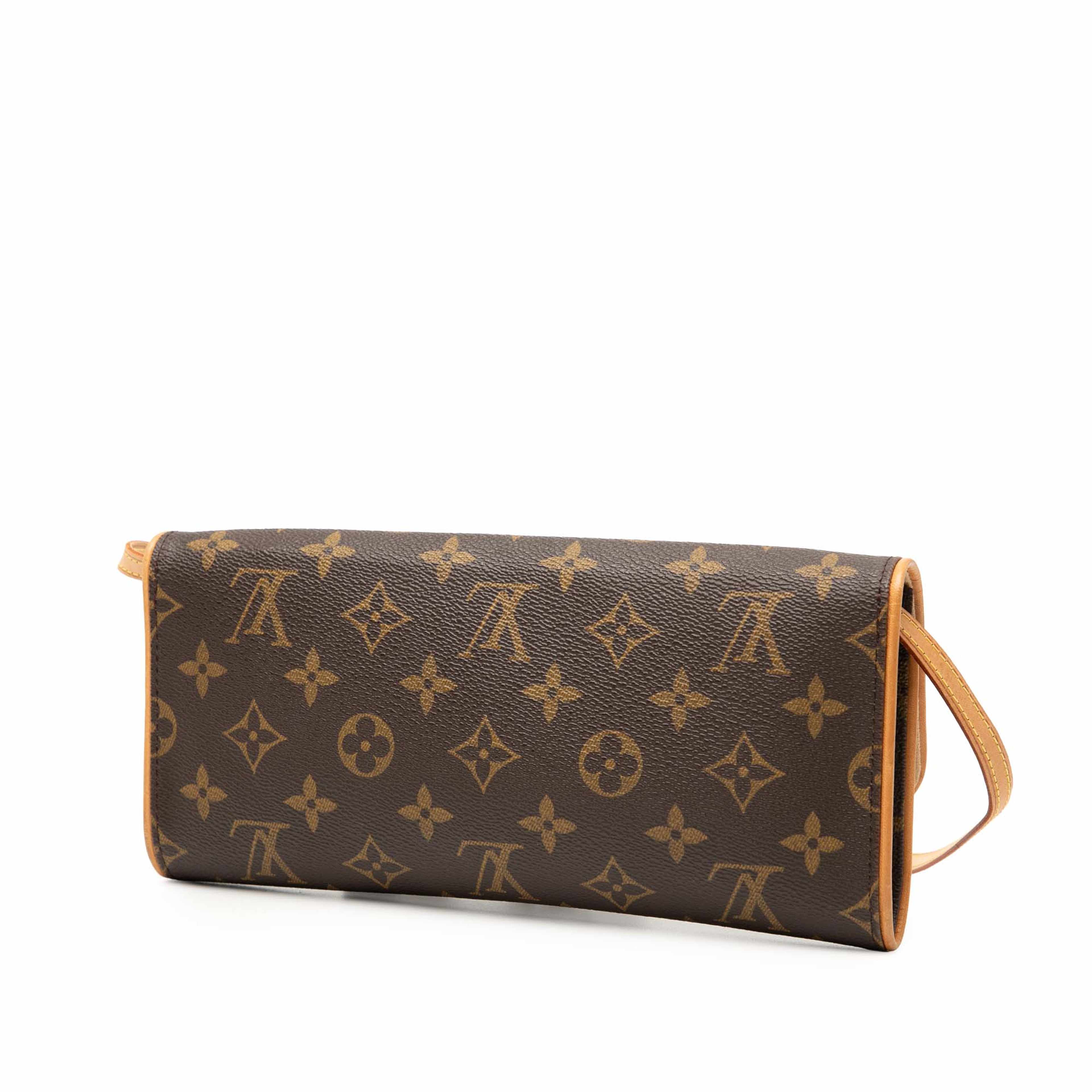 Louis Vuitton Monogram Pochette Twin Gm, från Luxclusif, i färgen brun. Klicka för att öppna bilden i stort format