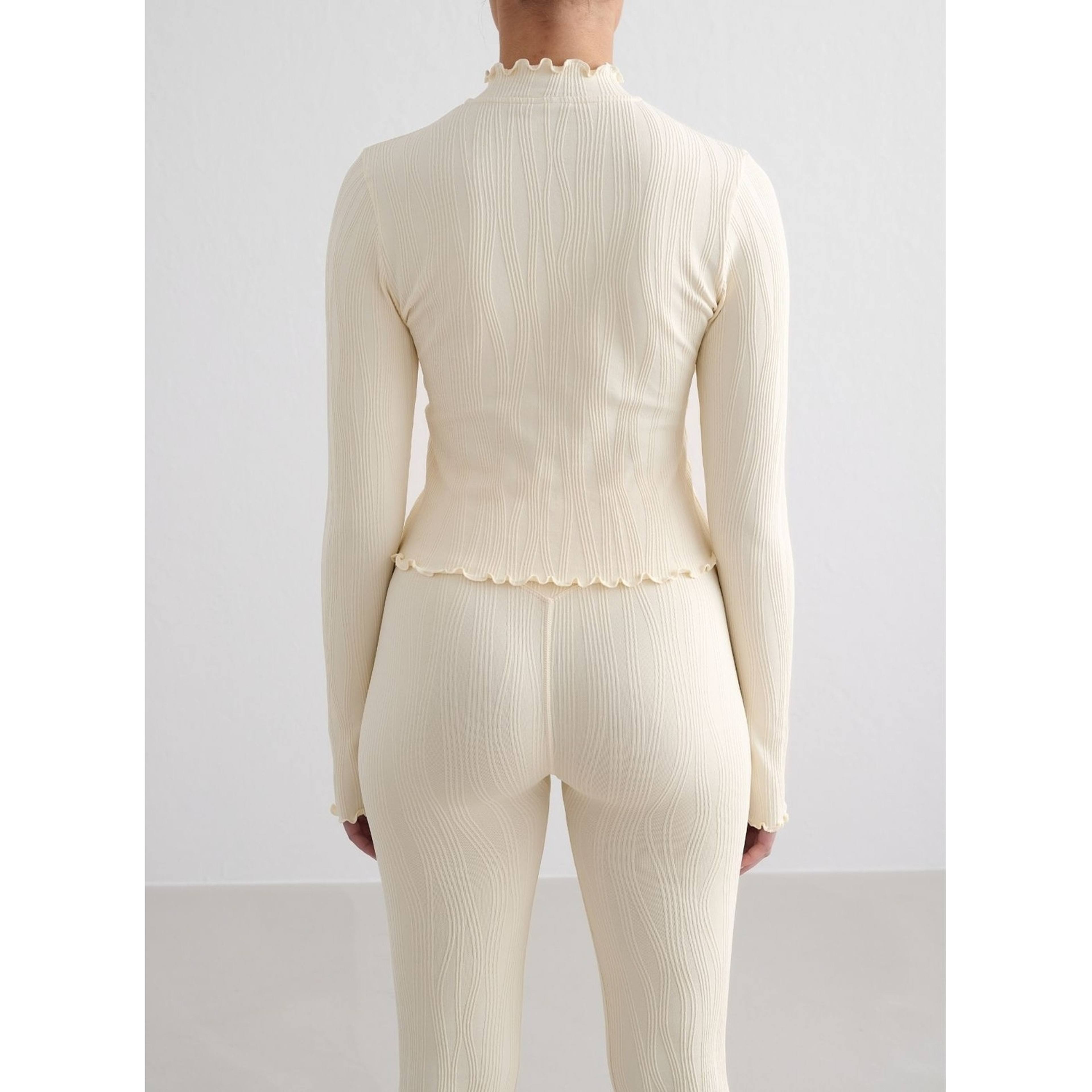Almond White Tulip Zip Jacket