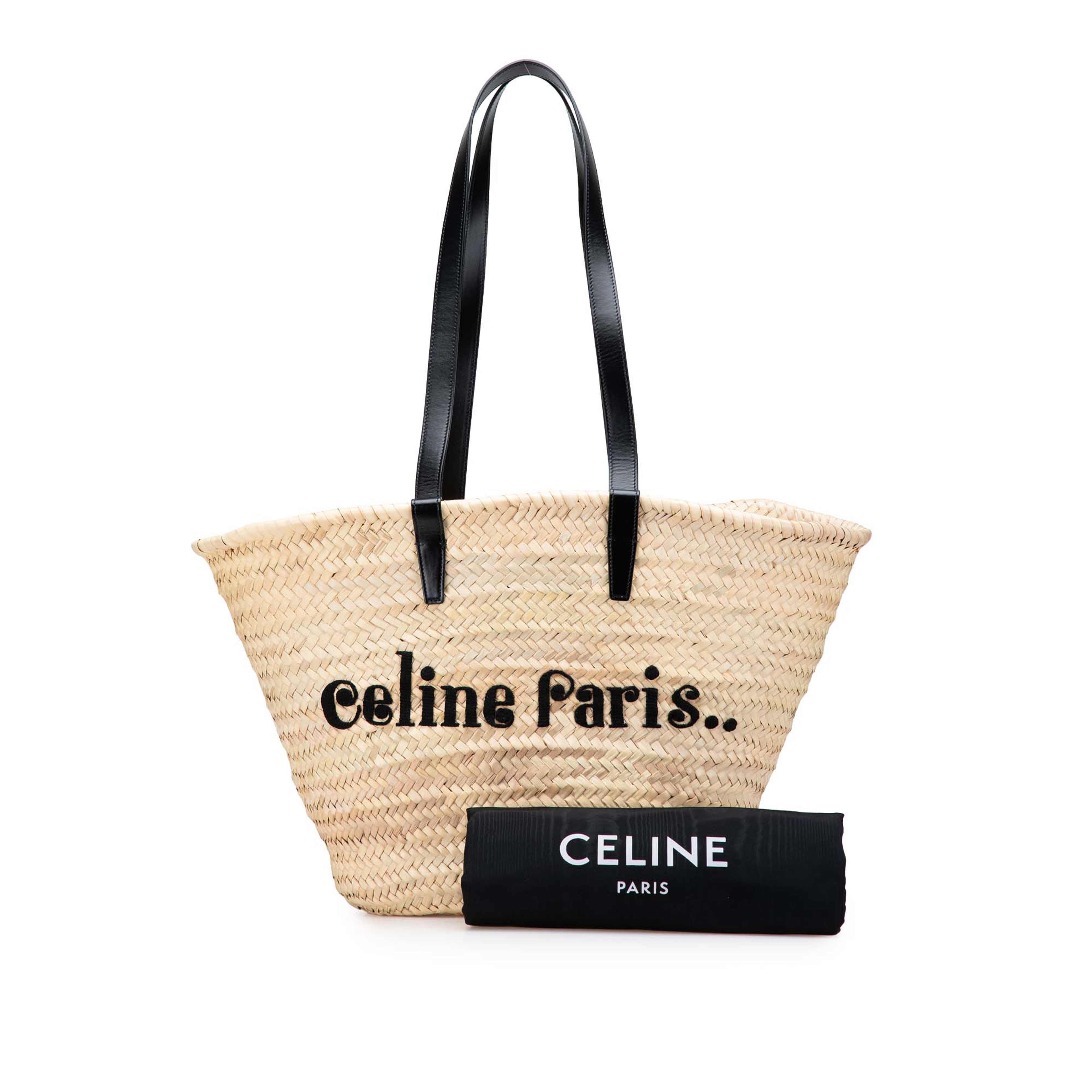 Celine Raffia Classic Panier Tote, från Luxclusif, i färgen beige. Klicka för att öppna bilden i stort format