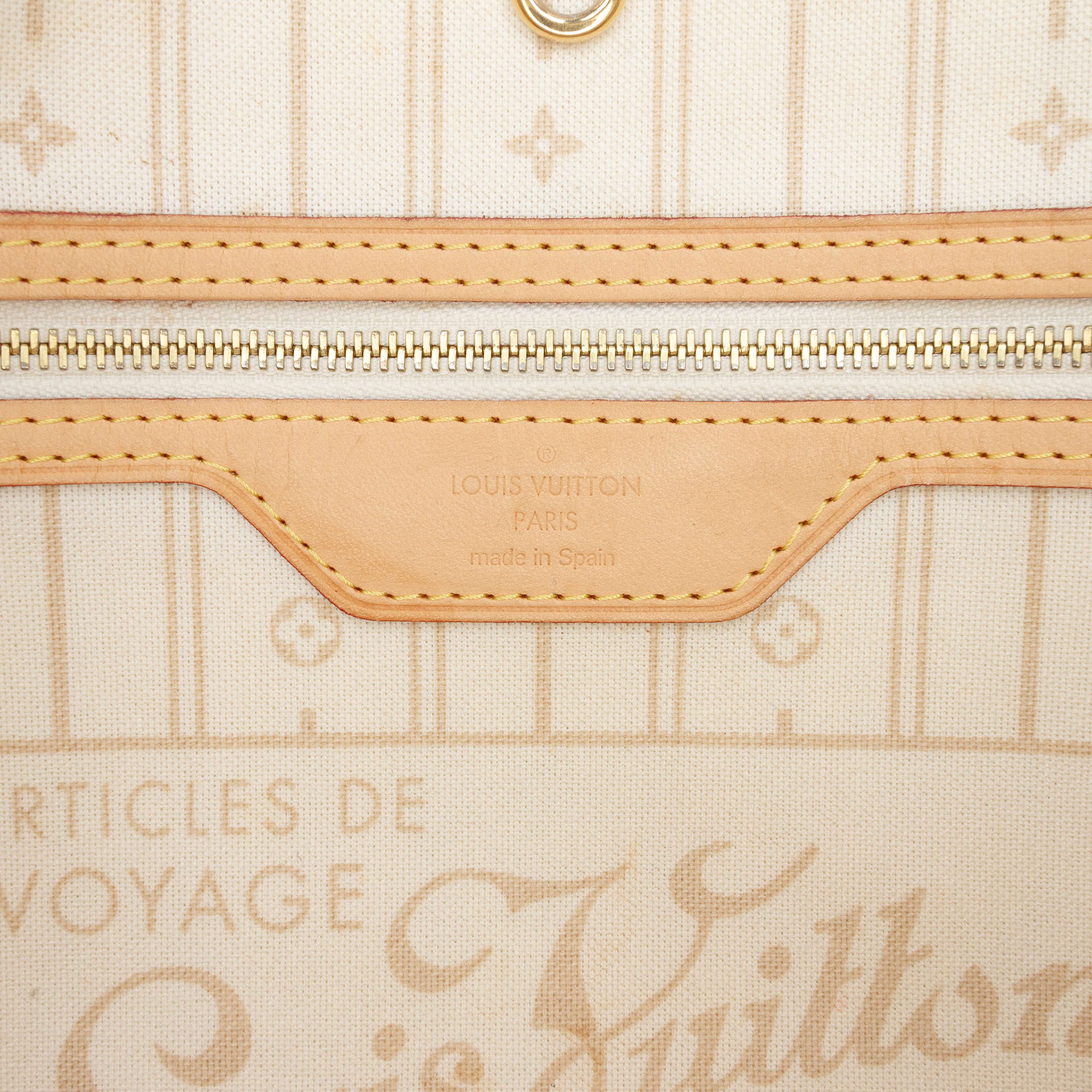 Louis Vuitton Damier Azur Neverfull Mm, från Luxclusif, i färgen white. Klicka för att öppna bilden i stort format