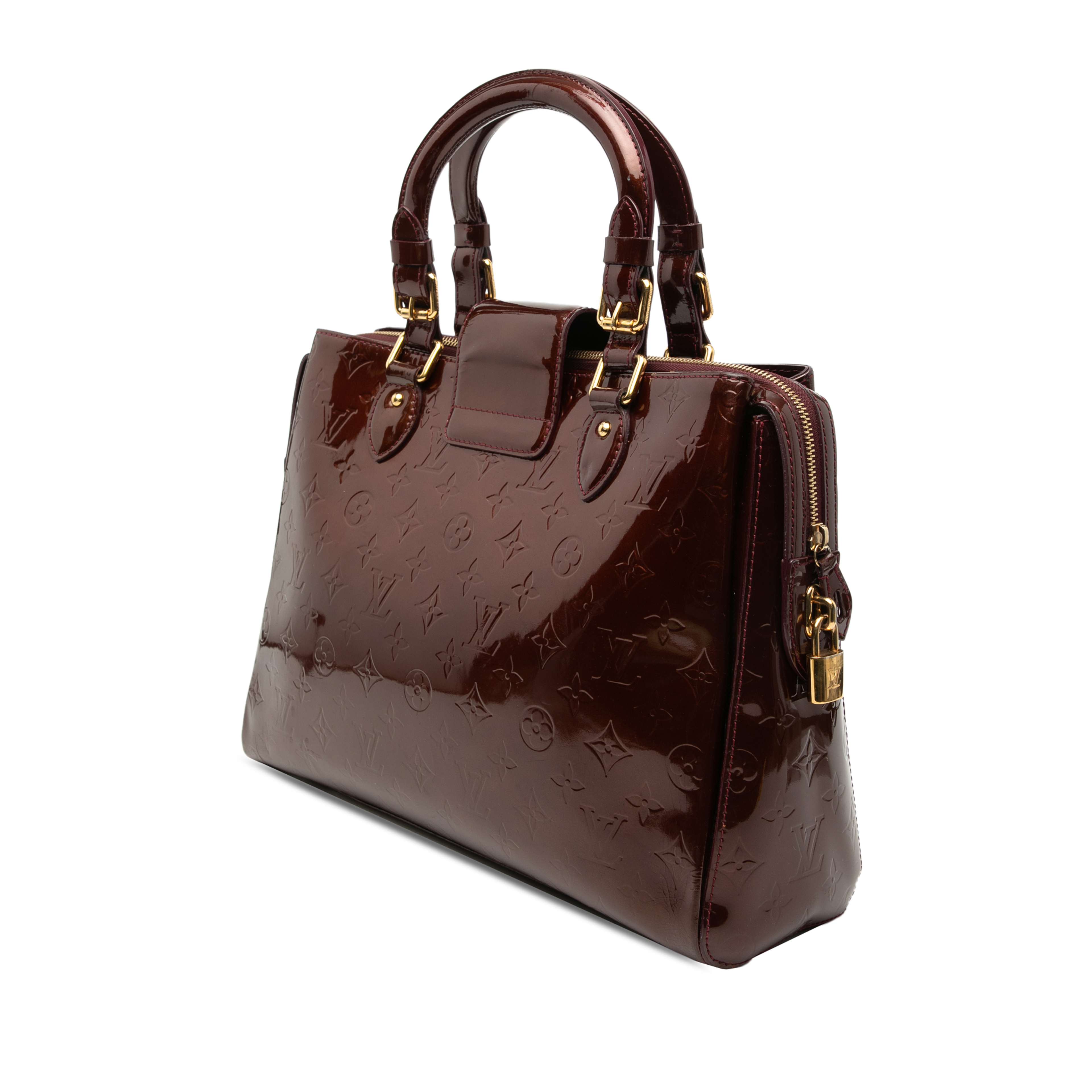 Louis Vuitton Monogram Vernis Melrose Avenue, från Luxclusif, i färgen burgundy. Klicka för att öppna bilden i stort format