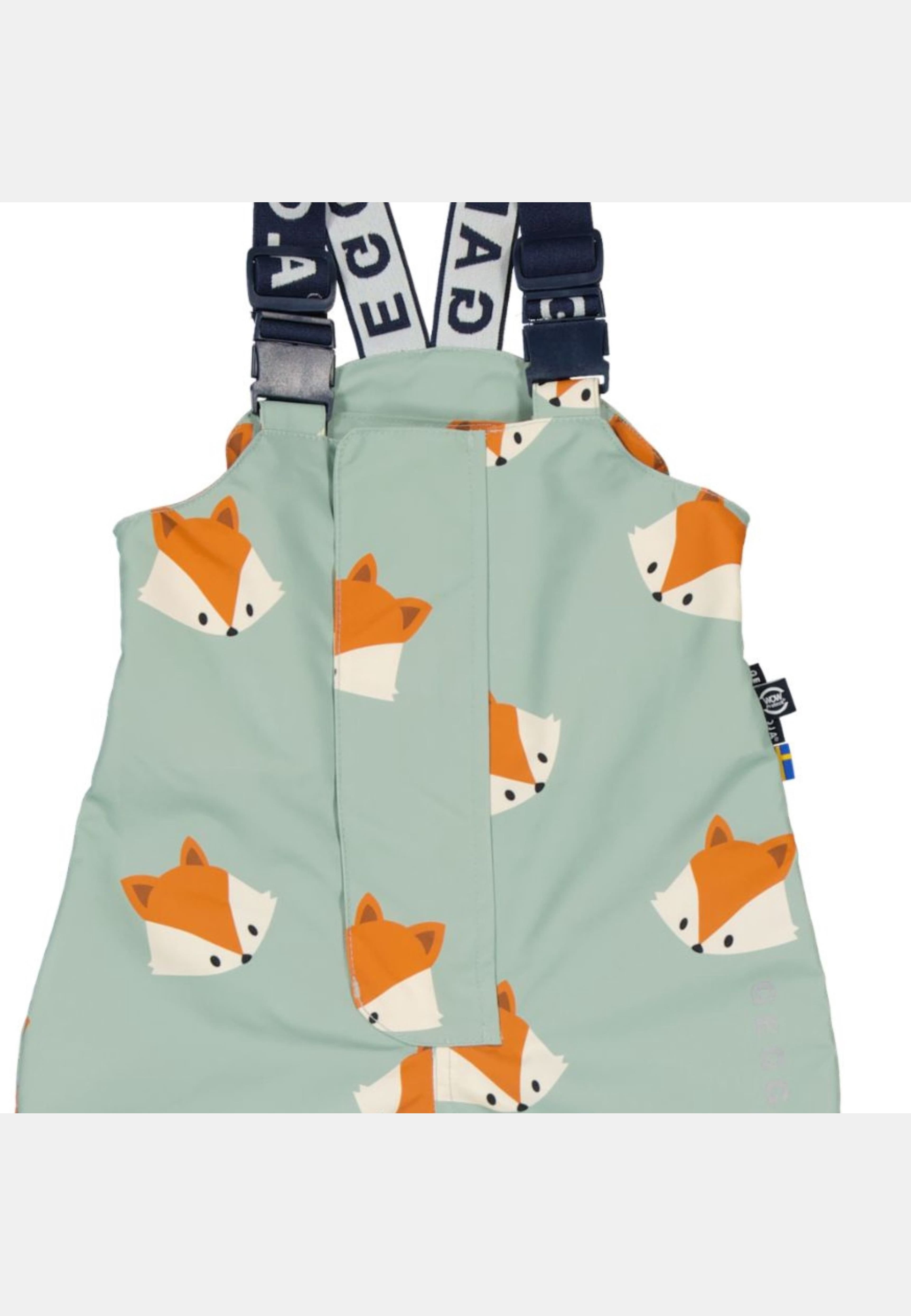 Skalbyxor, från Geggamoja, i färgen frosty green fox. Klicka för att öppna bilden i stort format