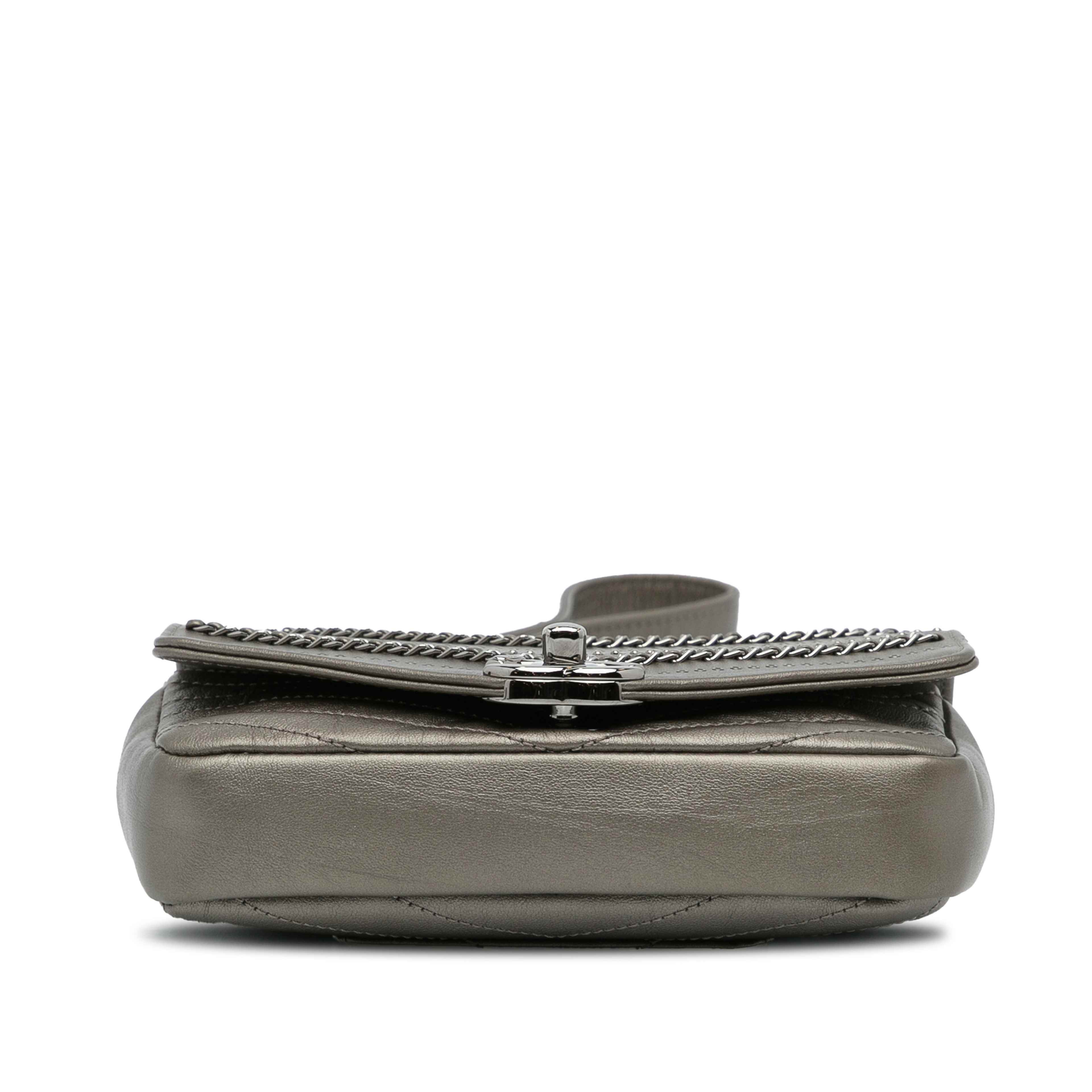 Chanel Mini Embellished Calfskin Chevron Square Envelop Flap