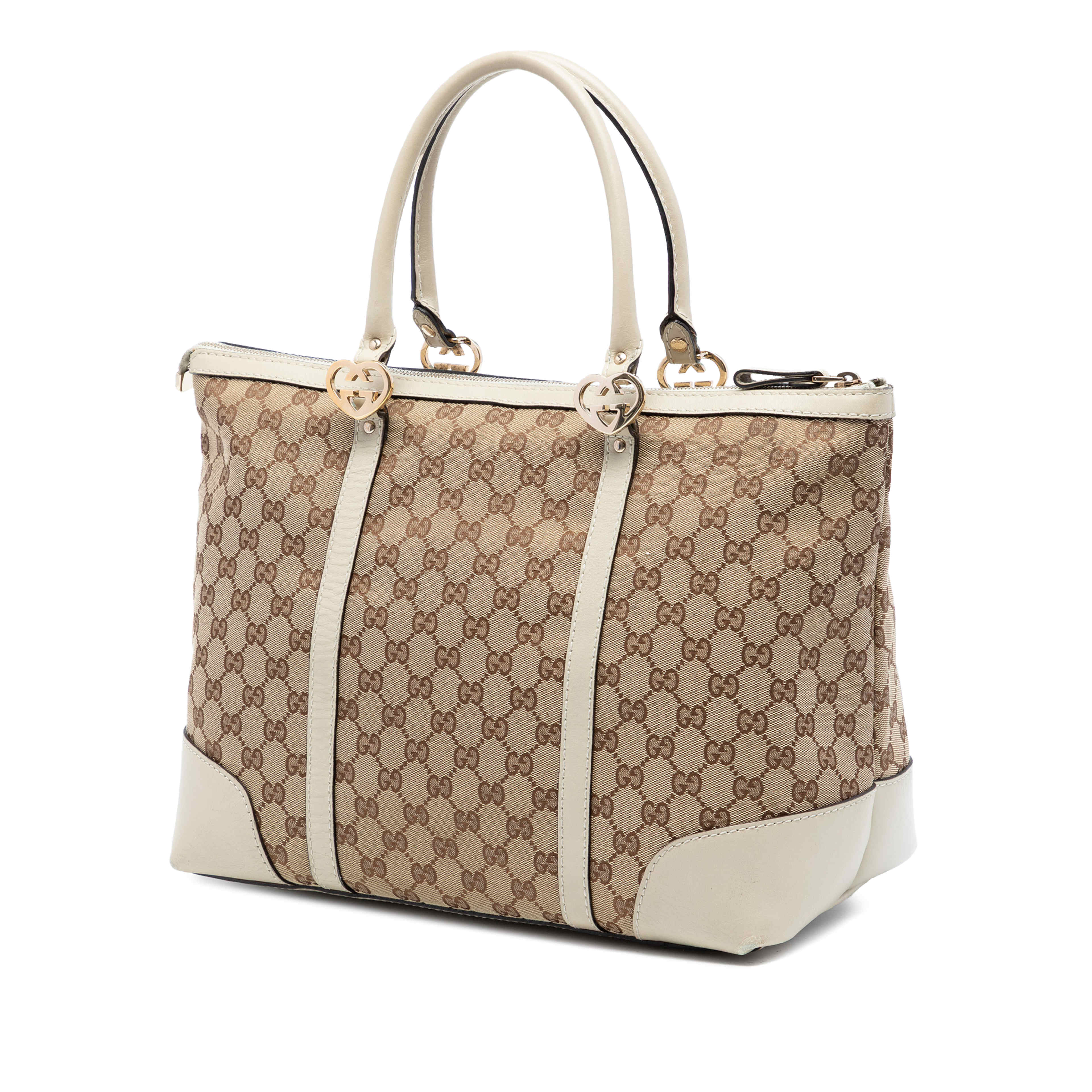 Gucci Gg Canvas Lovely Tote, från Luxclusif, i färgen beige. Klicka för att öppna bilden i stort format