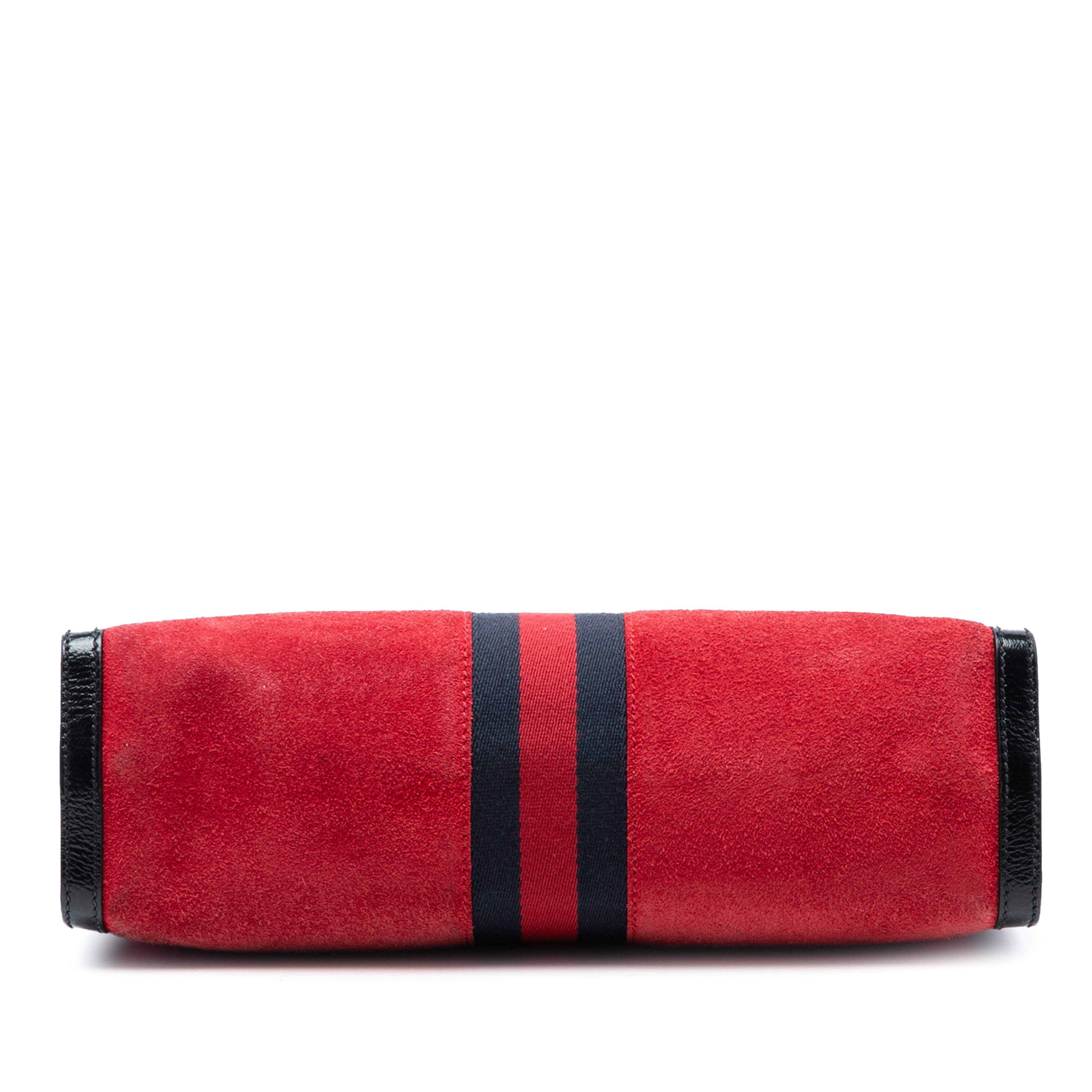 Gucci Medium Suede Web Ophidia Chain Shoulder Bag, från Luxclusif, i färgen svart. Klicka för att öppna bilden i stort format